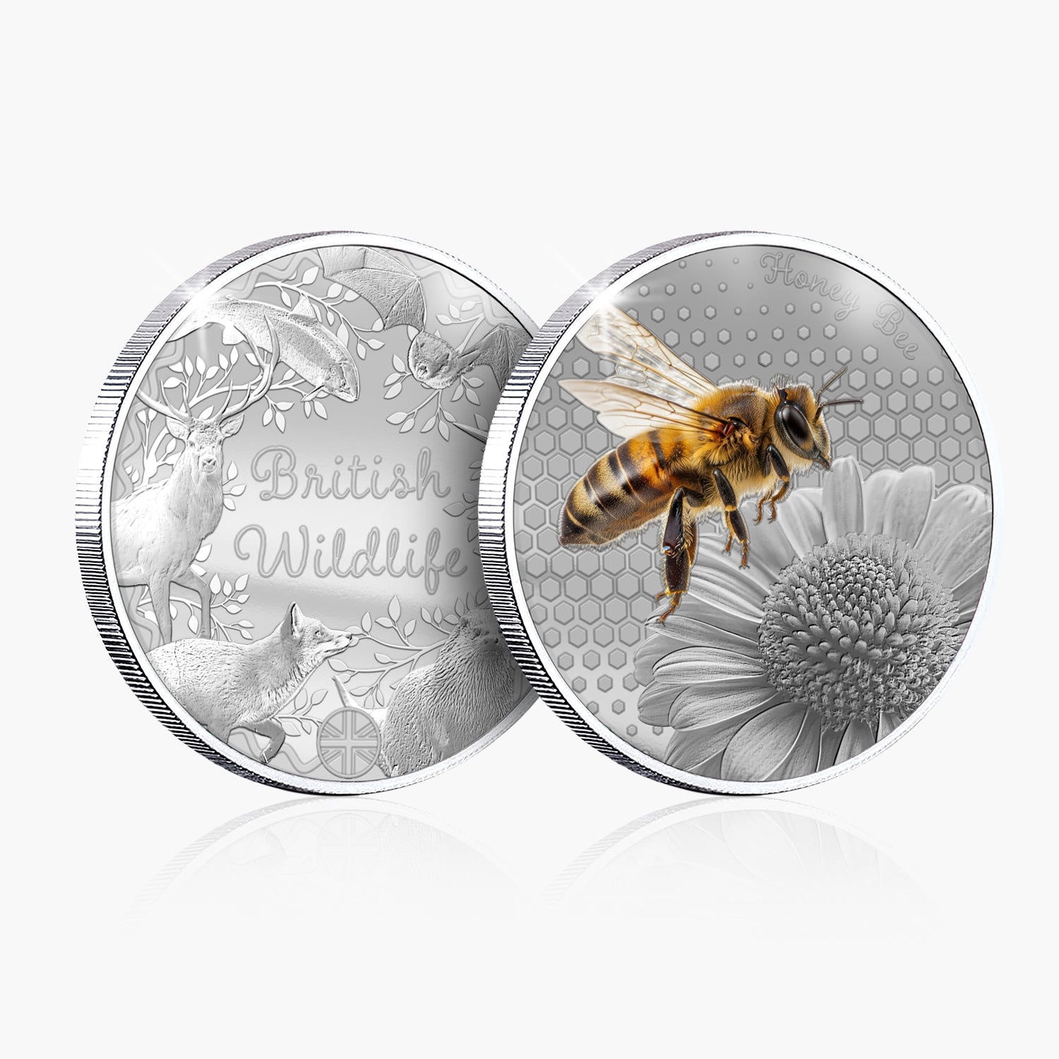 British Wildlife Honey Bee Silver Plated BU Commemorative