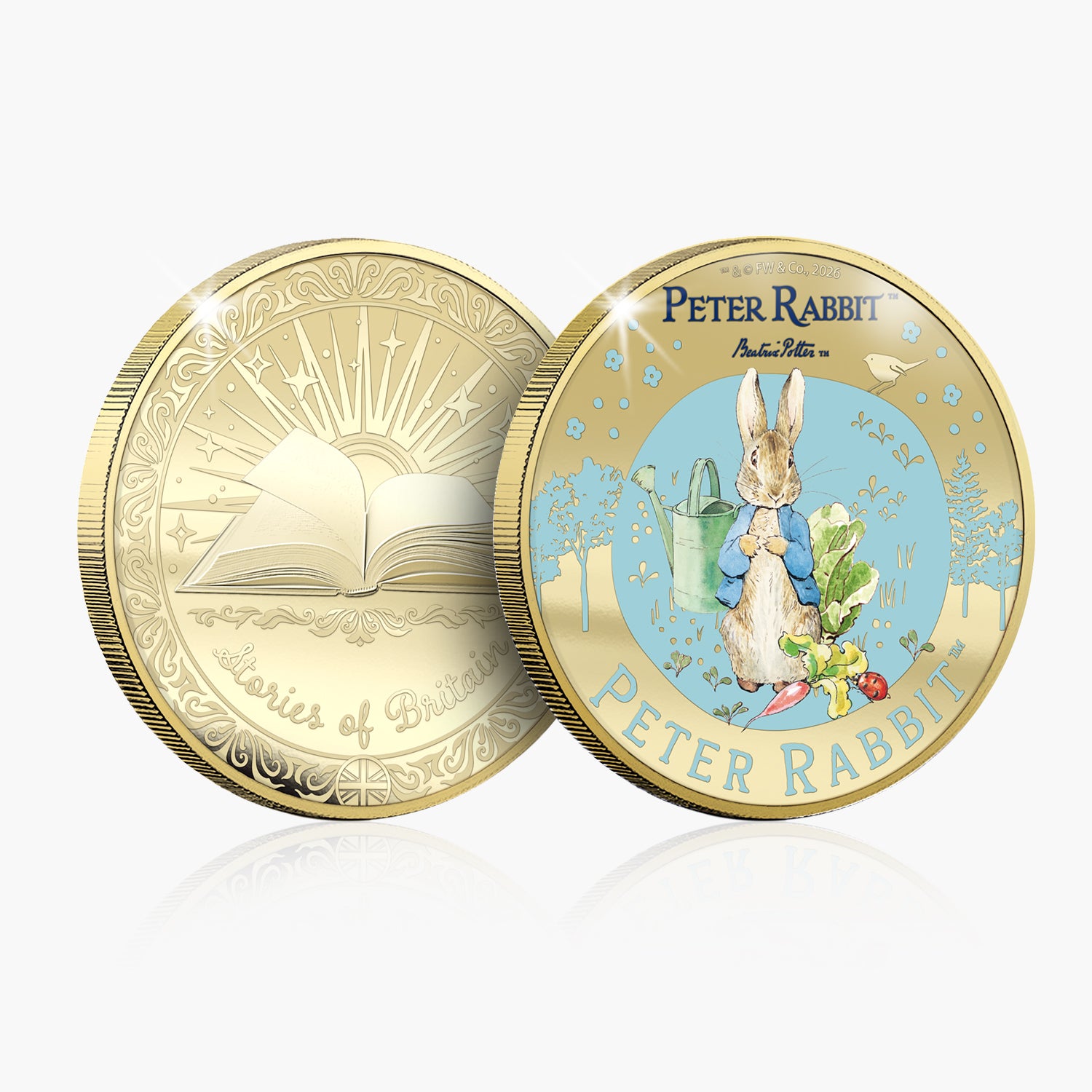 Stories of Britain Beatrix Potter Peter Rabbit Gold Plated BU Commemorative