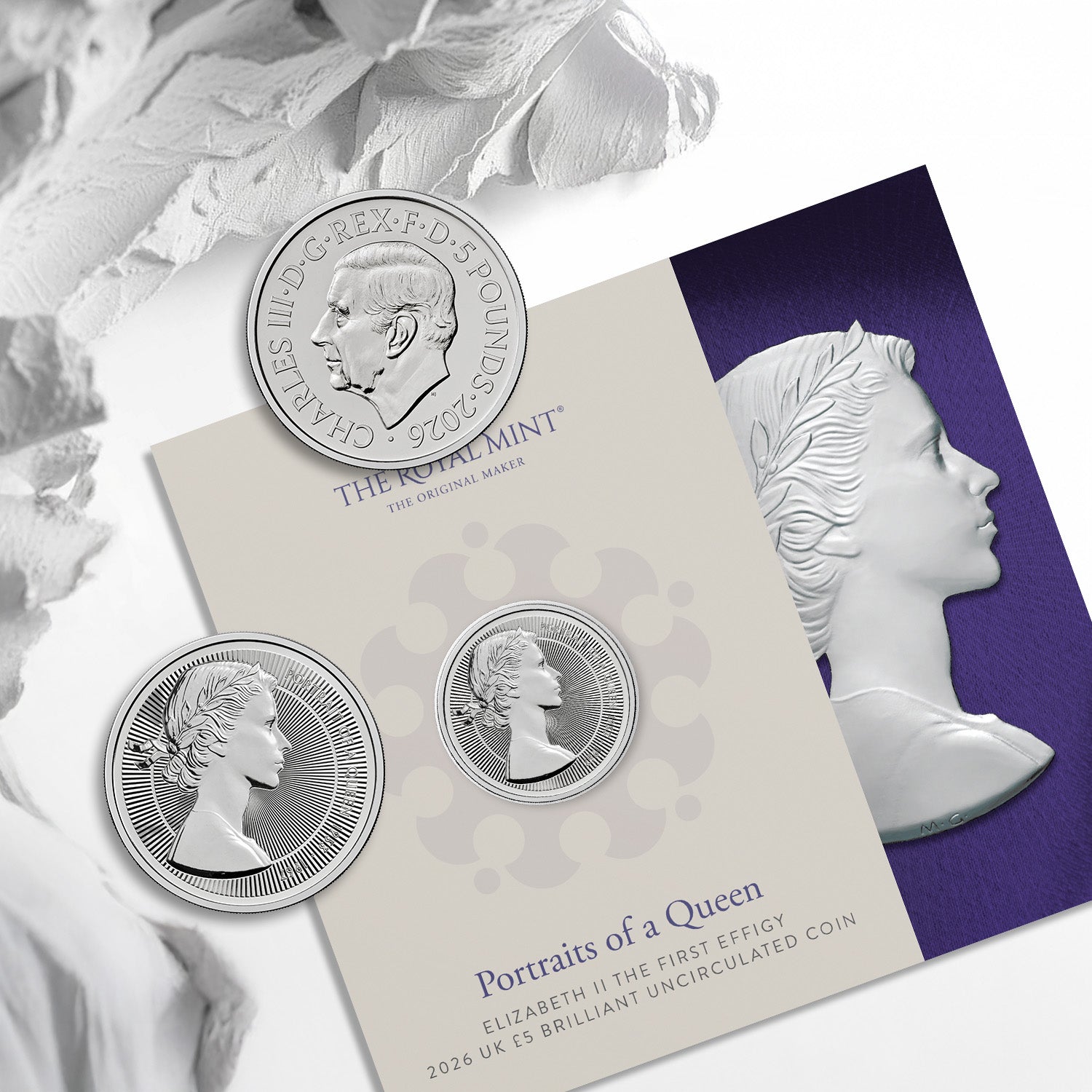 Elizabeth II First Effigy 2026 UK £5 BU Coin | Portraits of a