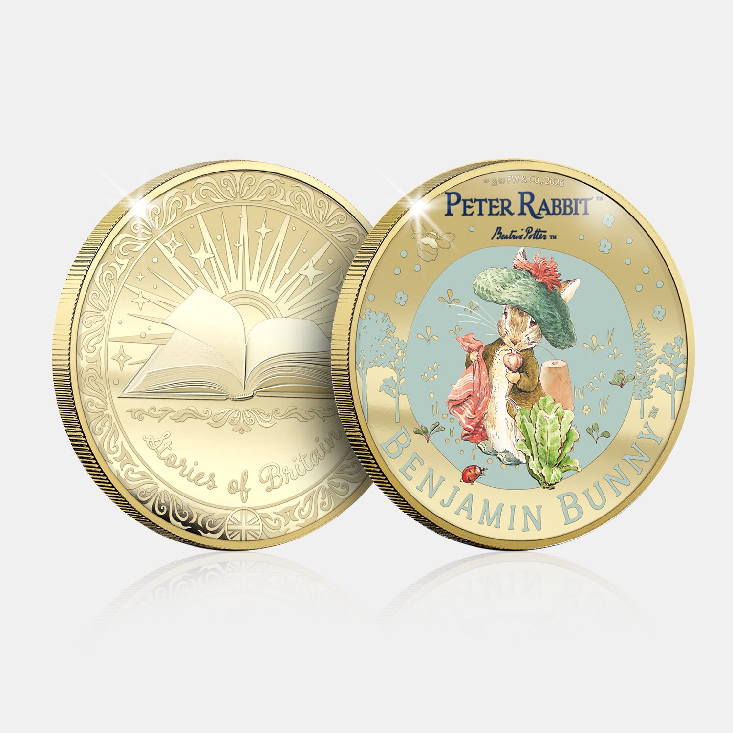 Stories of Britain Beatrix Potter Benjamin Bunny Gold Plated BU Commemorative