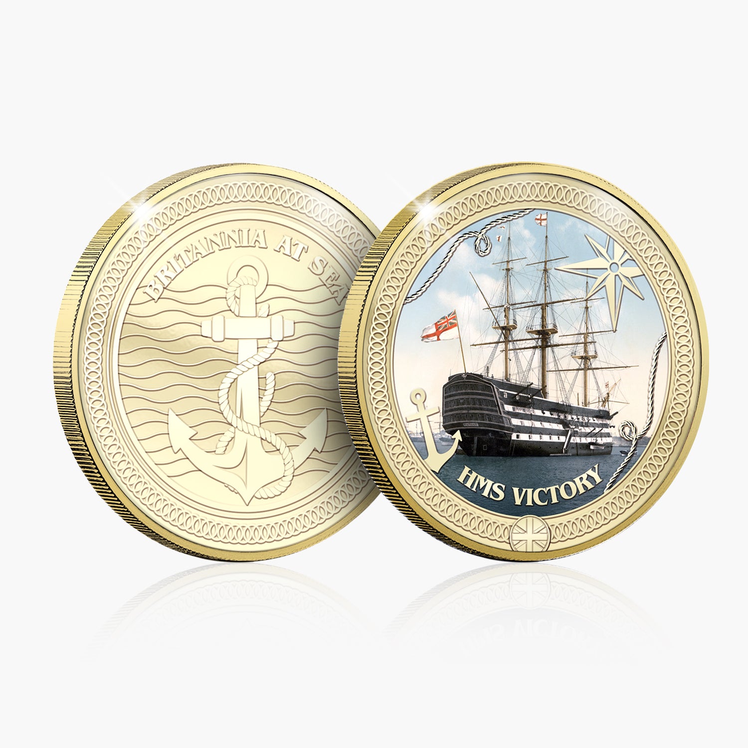 Britannia at Sea HMS Victory Gold Plated BU Commemorative