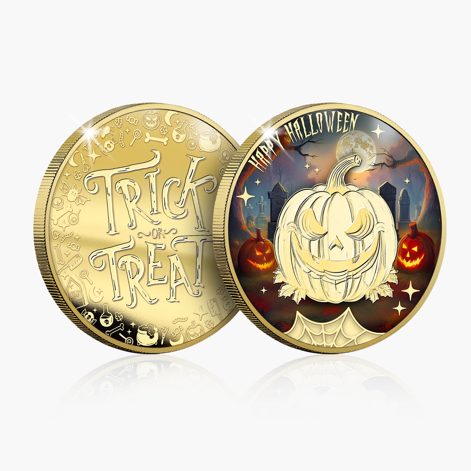 Halloween Trick or Treat Limited Edition Gold Plated Medal Set