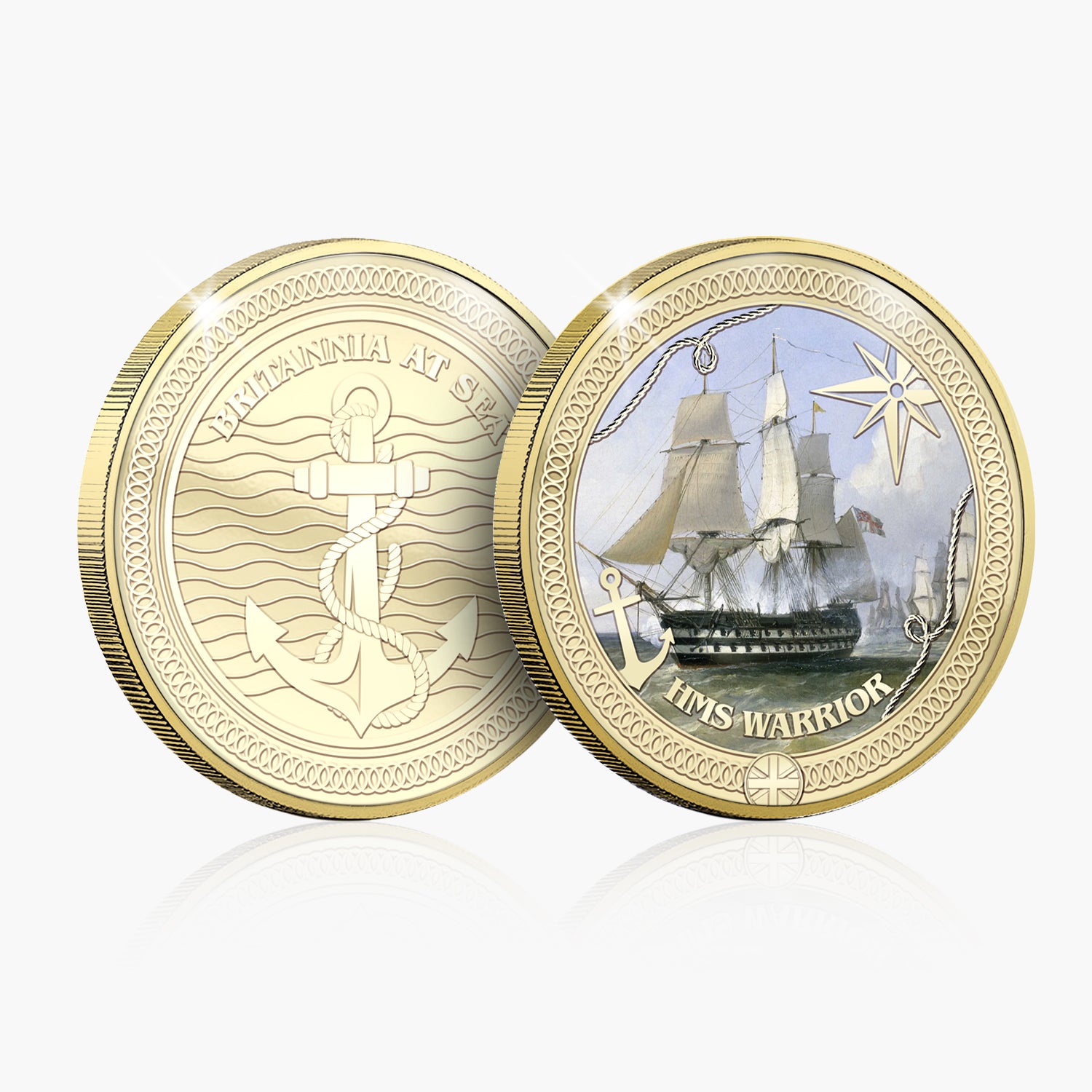 Britannia at Sea HMS Warrior Gold Plated BU Commemorative
