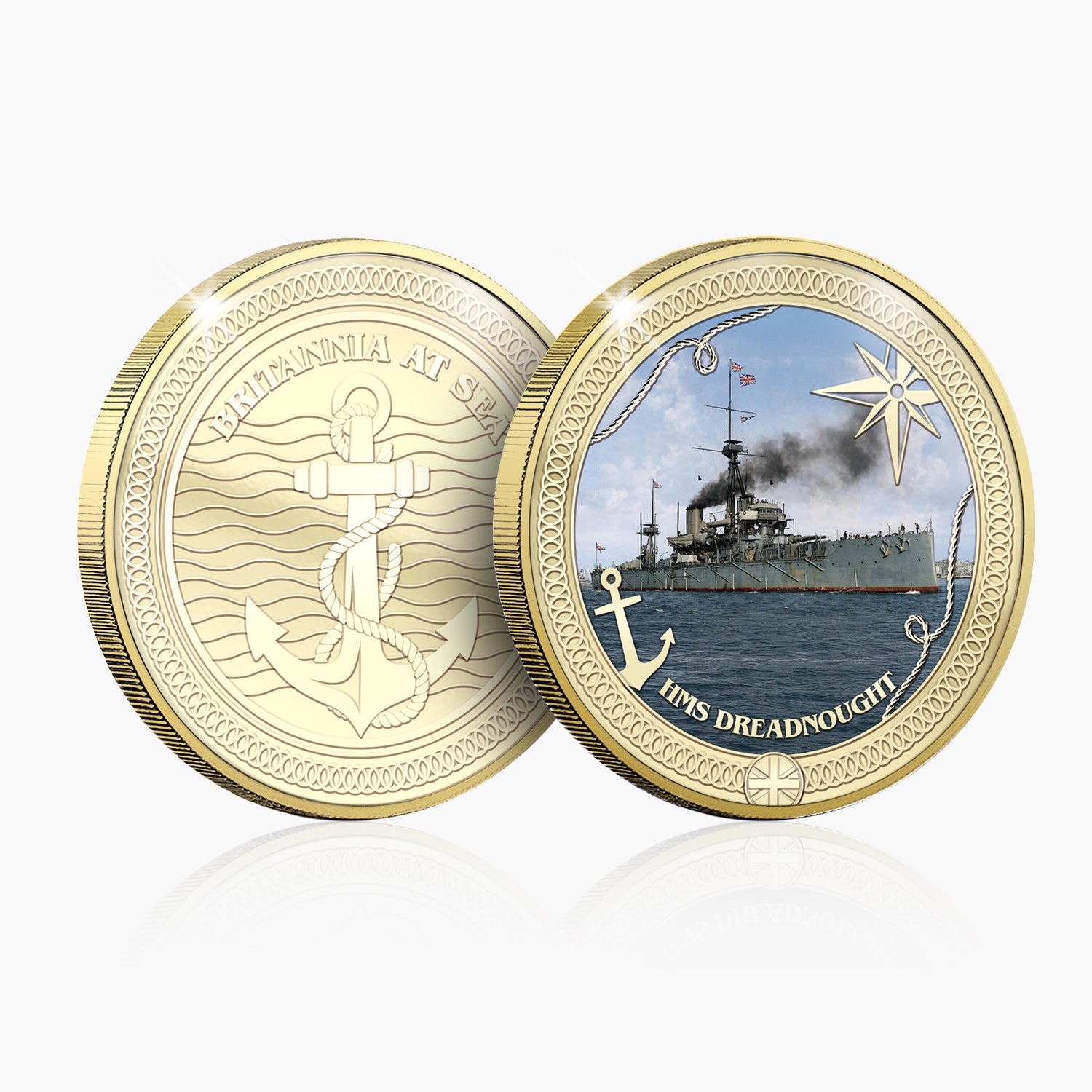 Britannia at Sea HMS Dreadnought Gold Plated BU Commemorative