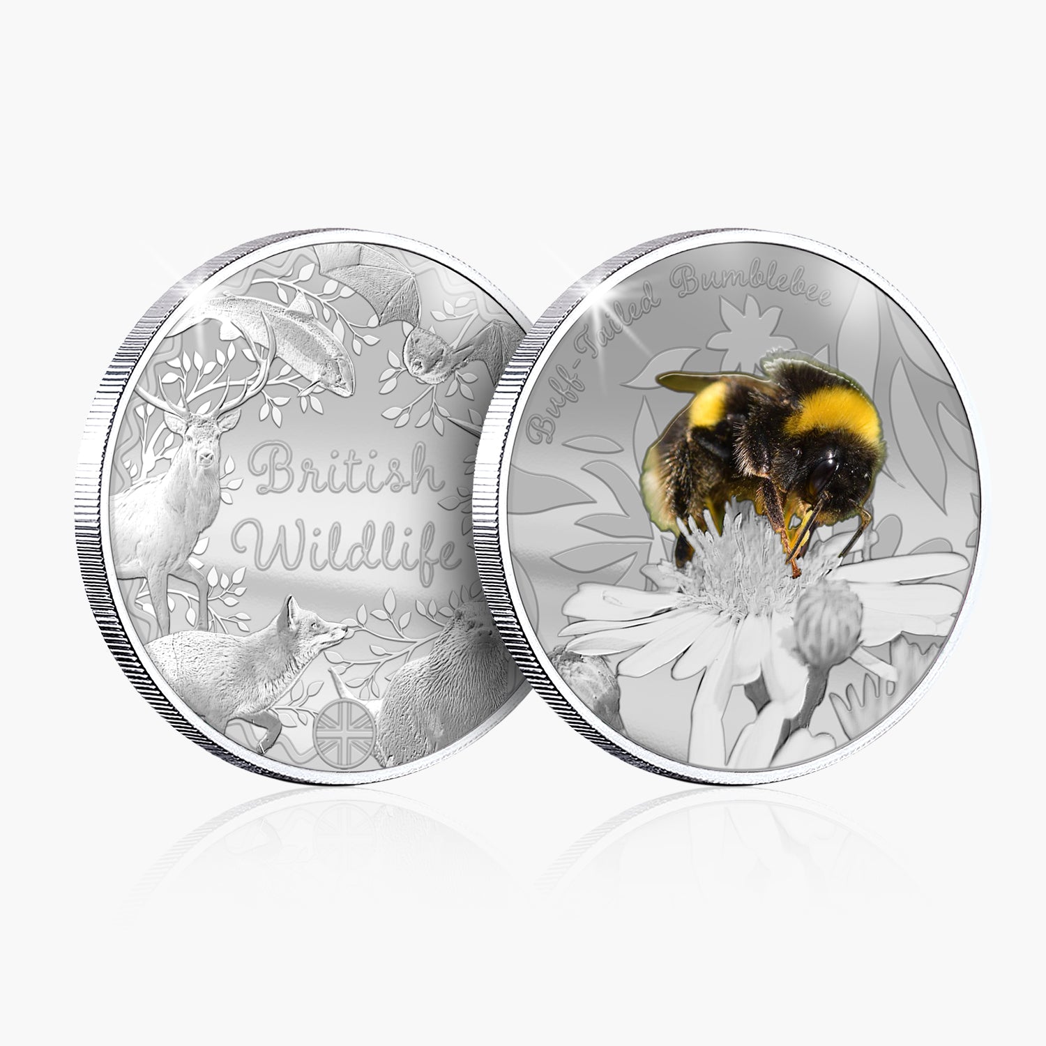 British Wildlife Buff Tailed Bumblebee Silver Plated BU Commemorative
