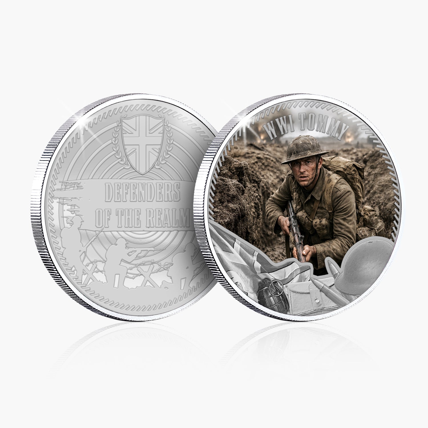 Defenders of the Realm WWI Tommy Silver Plated BU Commemorative