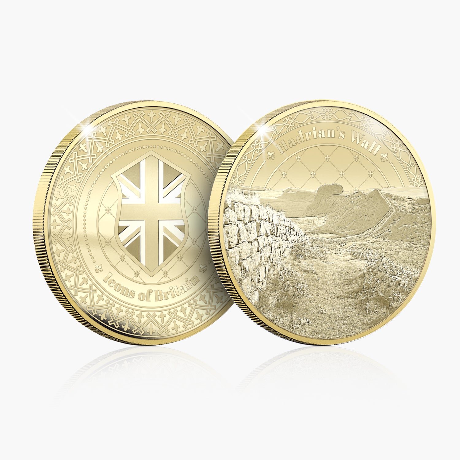 Icons of Britain Hadrians Wall Gold Plated BU Commemorative