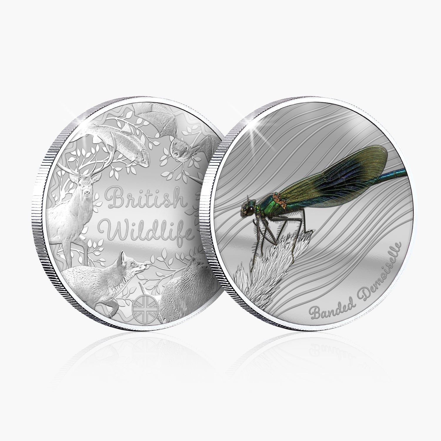 British Wildlife Banded Demoiselle Silver Plated BU Commemorative