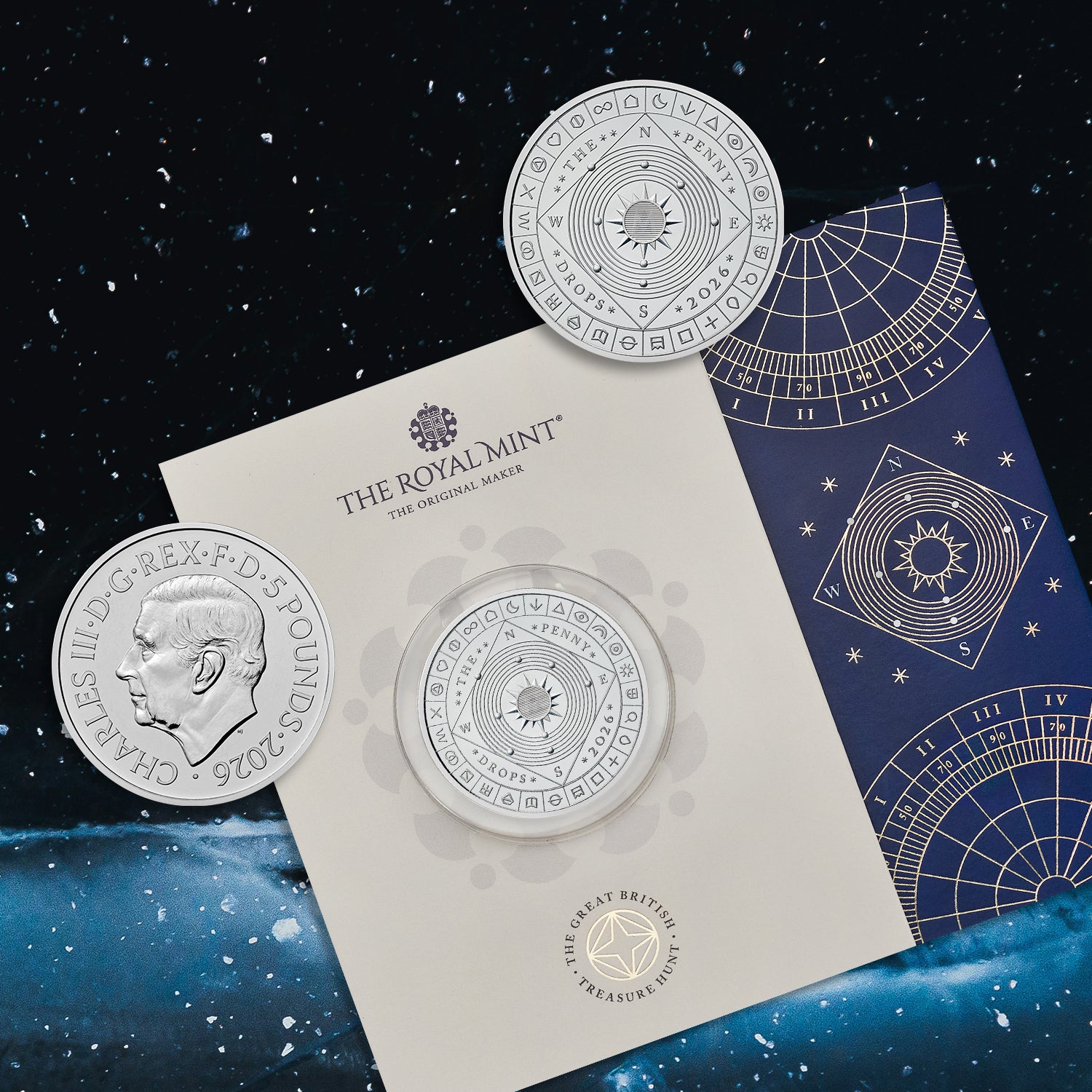 NGC ブリリアント UNC 2026 GB トレジャーハント 5PD 2026 UK £5 The Great British Treasure Hunt Brilliant Uncirculated Coin