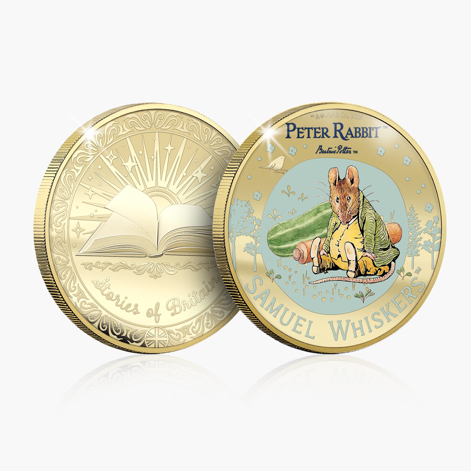 Stories of Britain Beatrix Potter Samuel Whiskers Gold Plated BU Commemorative