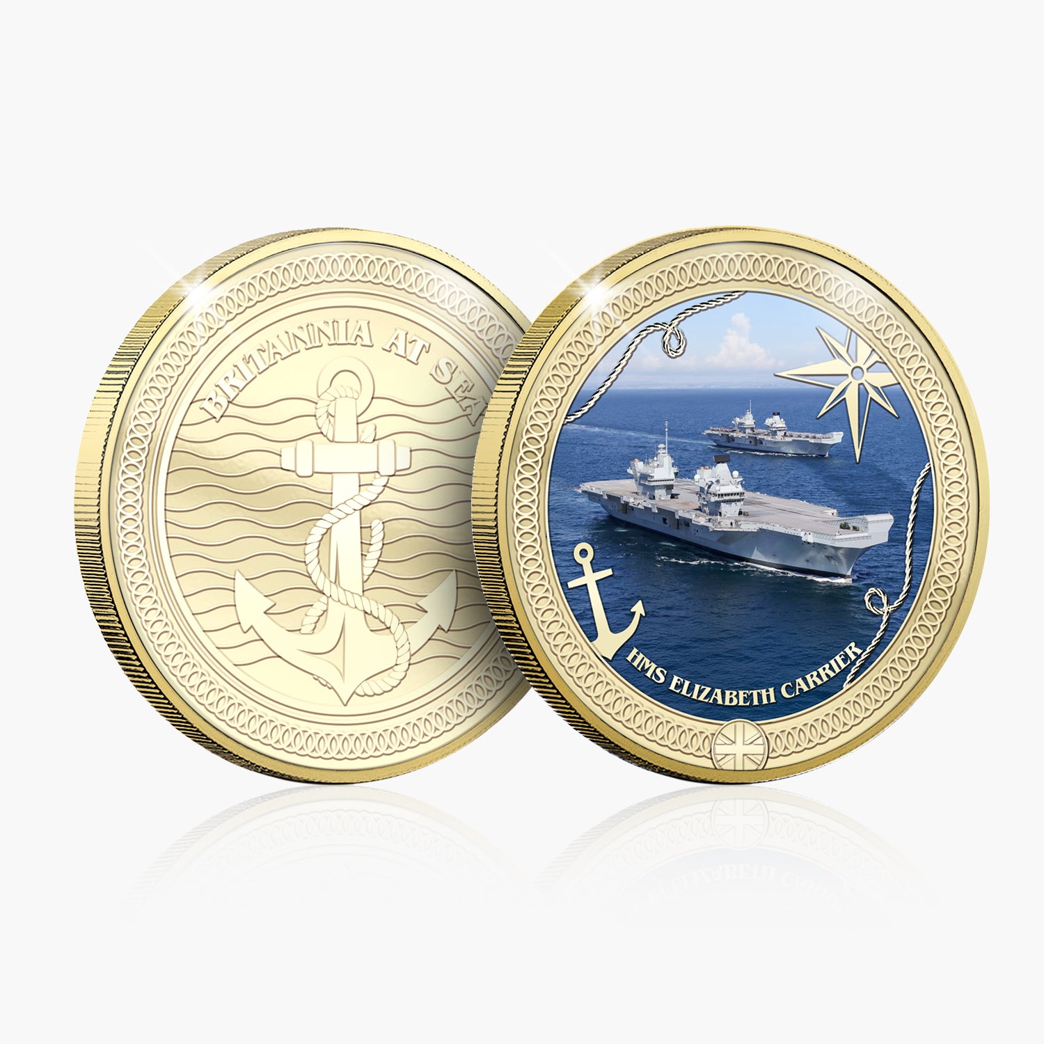 Britannia at Sea HMS Queen Elizabeth Gold Plated BU Commemorative