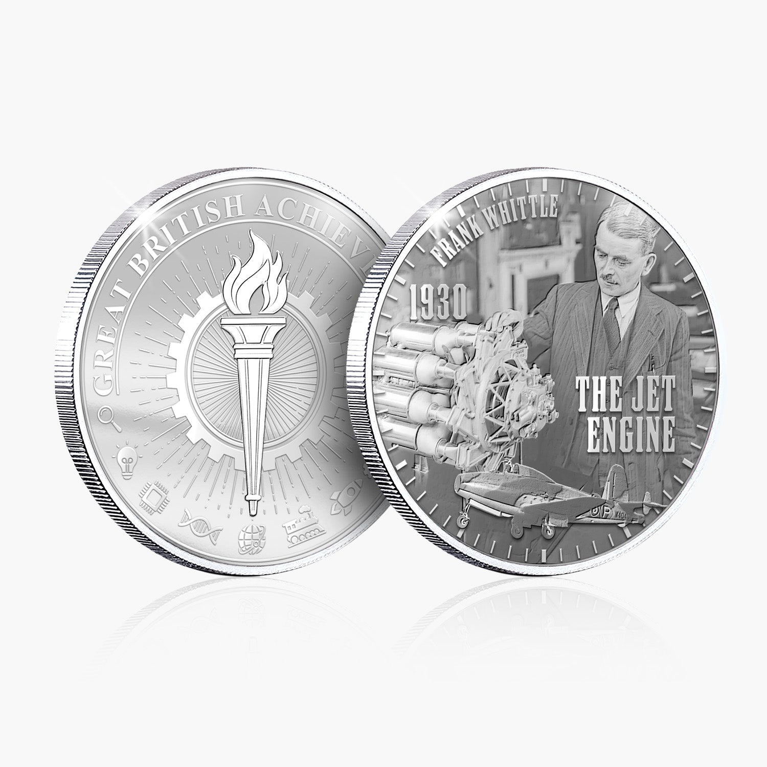 Great British Achievements Jet Engine Silver Plated BU Commemorative