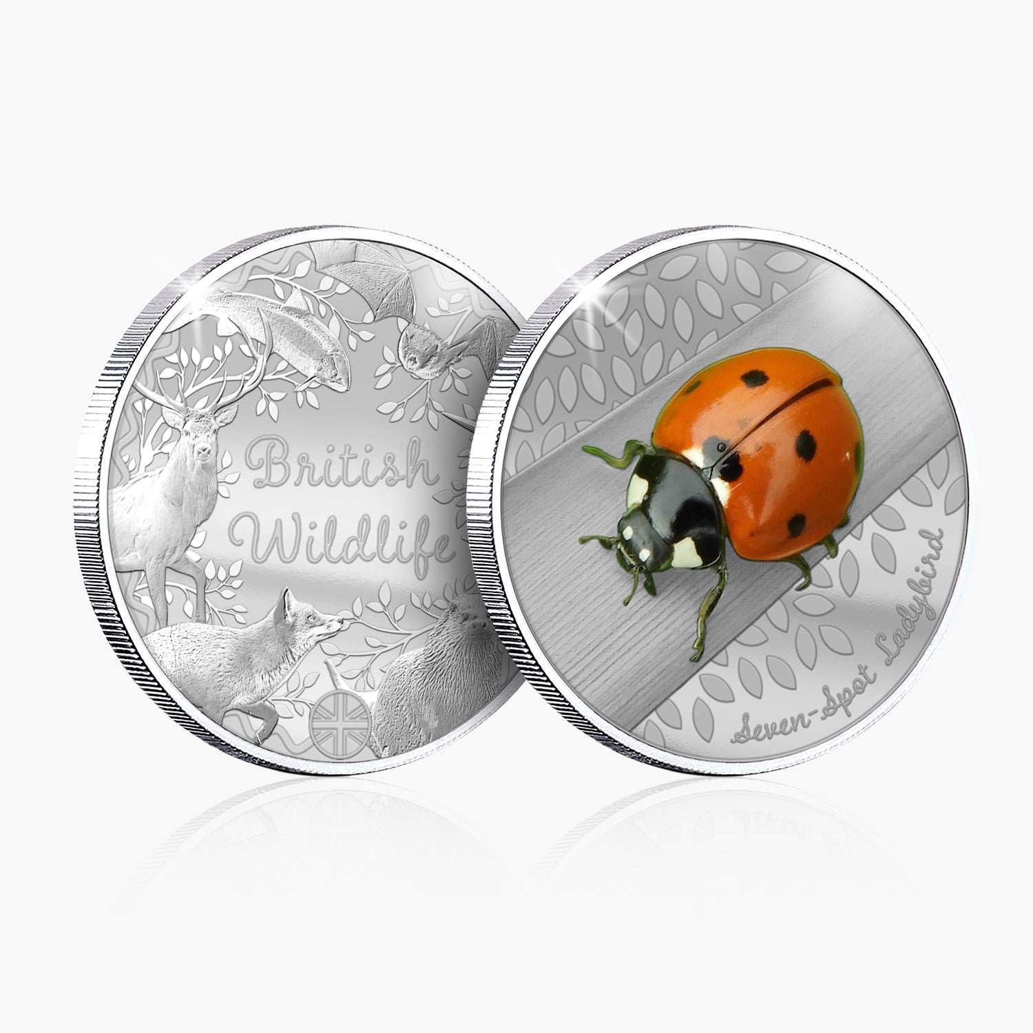 British Wildlife Seven Spot Ladybird Silver Plated BU Commemorative