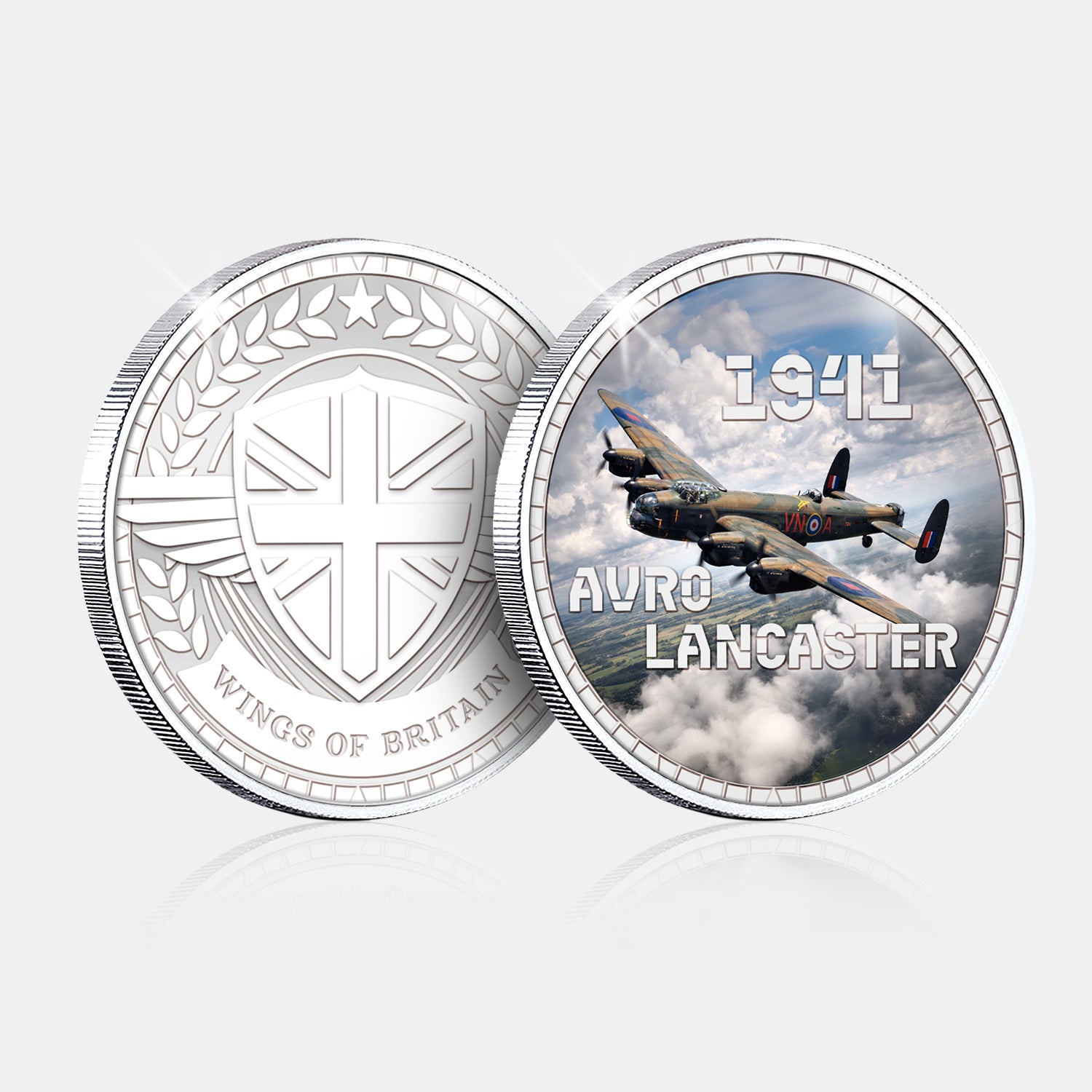 Wings of Britain Avro Lancaster Silver Plated BU Commemorative