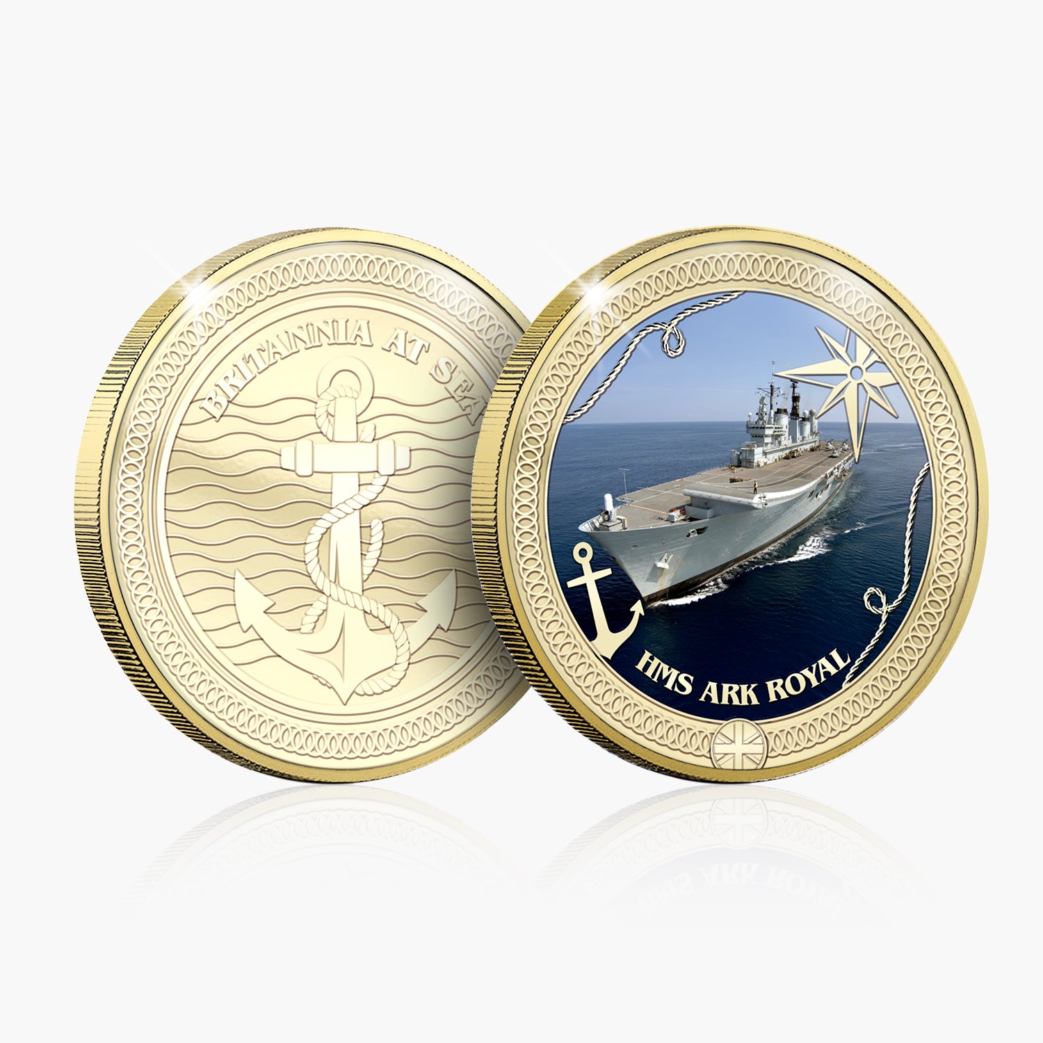Britannia at Sea HMS Ark Royal Gold Plated BU Commemorative