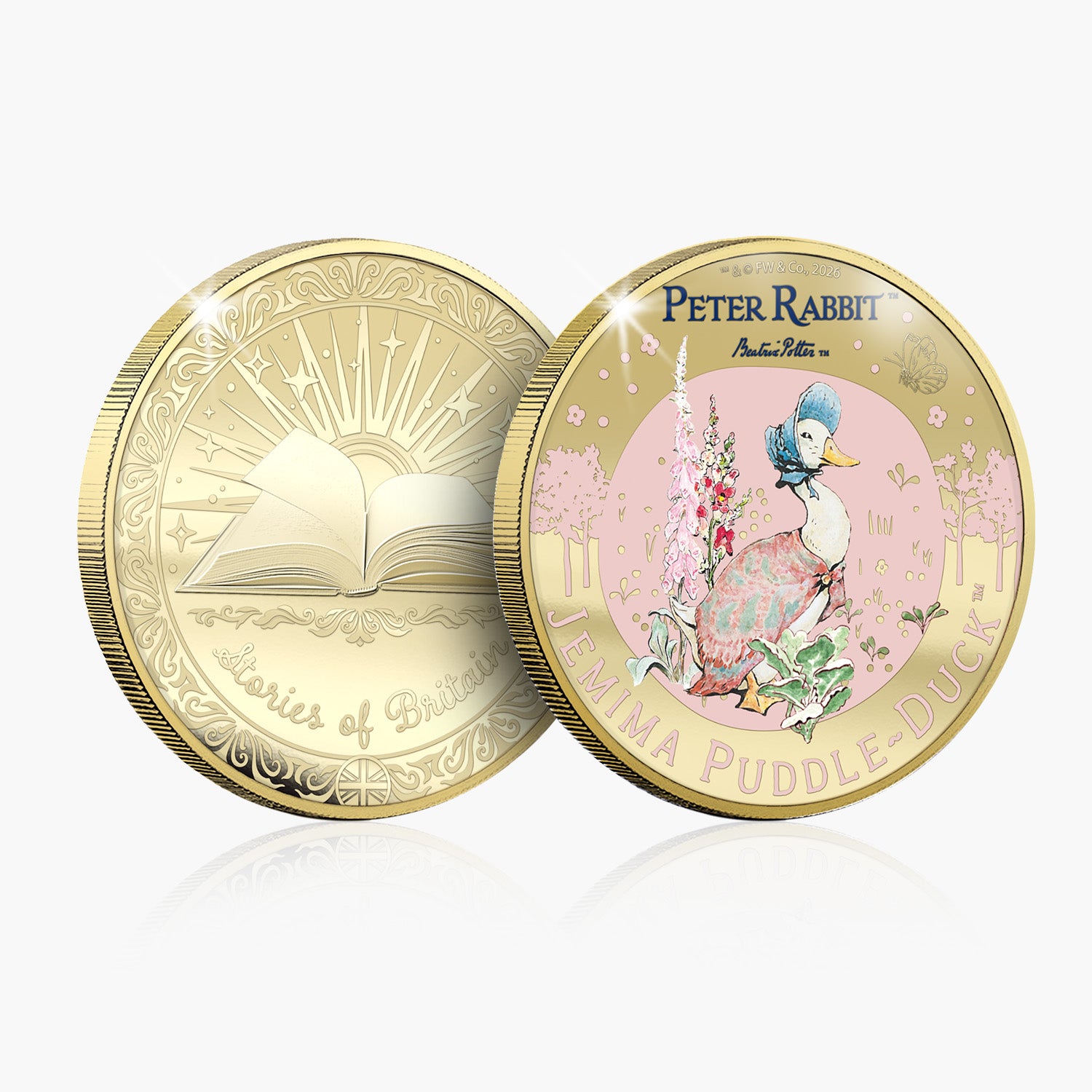 Stories of Britain Beatrix Potter Jemima Puddle Duck Gold Plated BU Commemorative