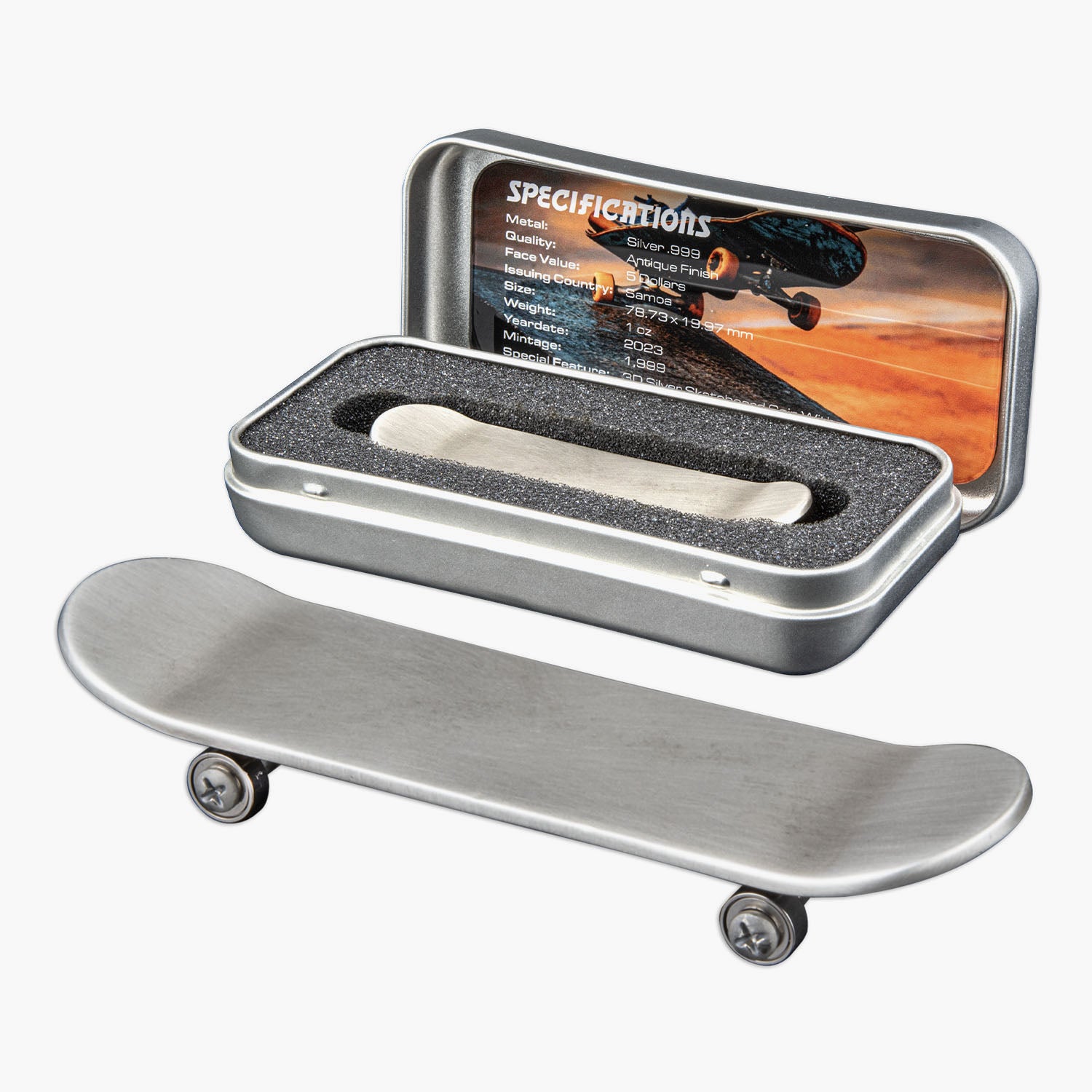 3D Skateboard 2023 1oz solid Silver Coin