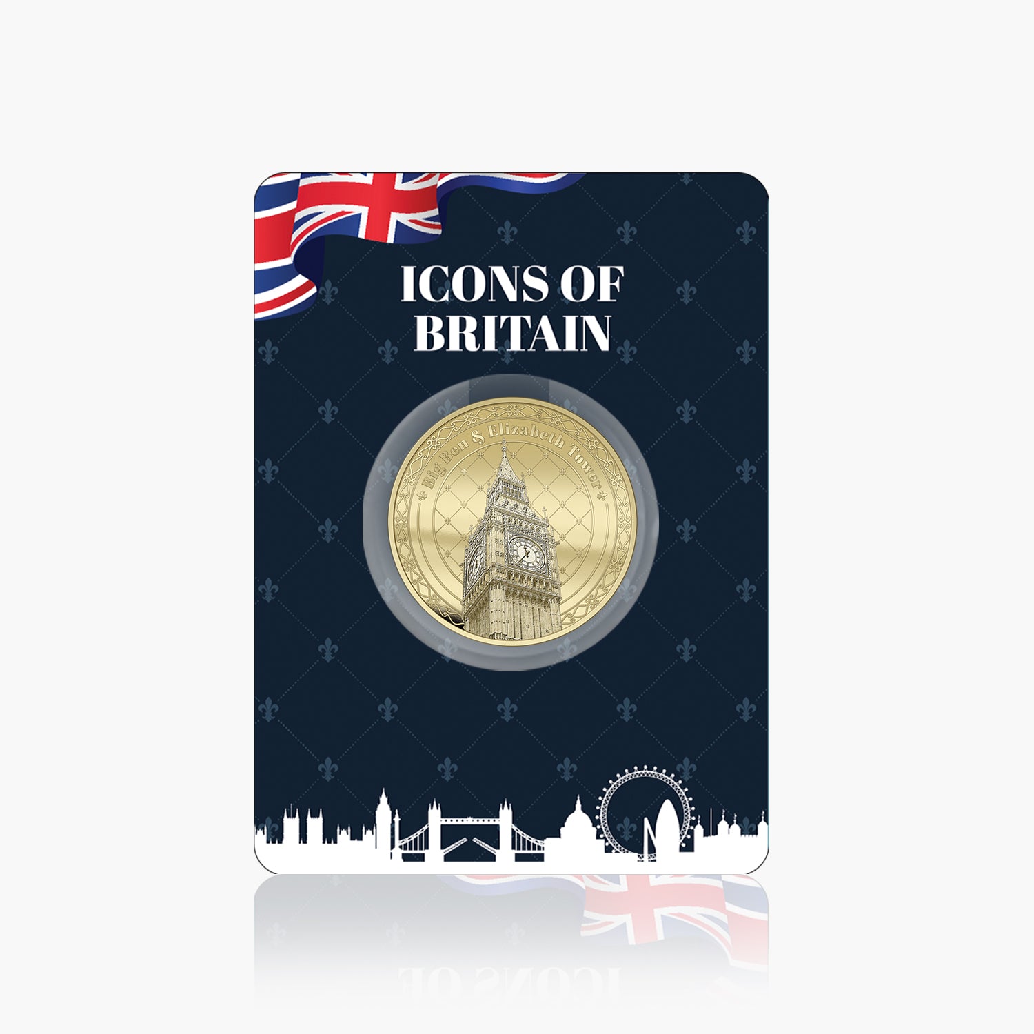 Icons of Britain Big Ben and Elizabeth Tower Gold Plated BU Commemorative