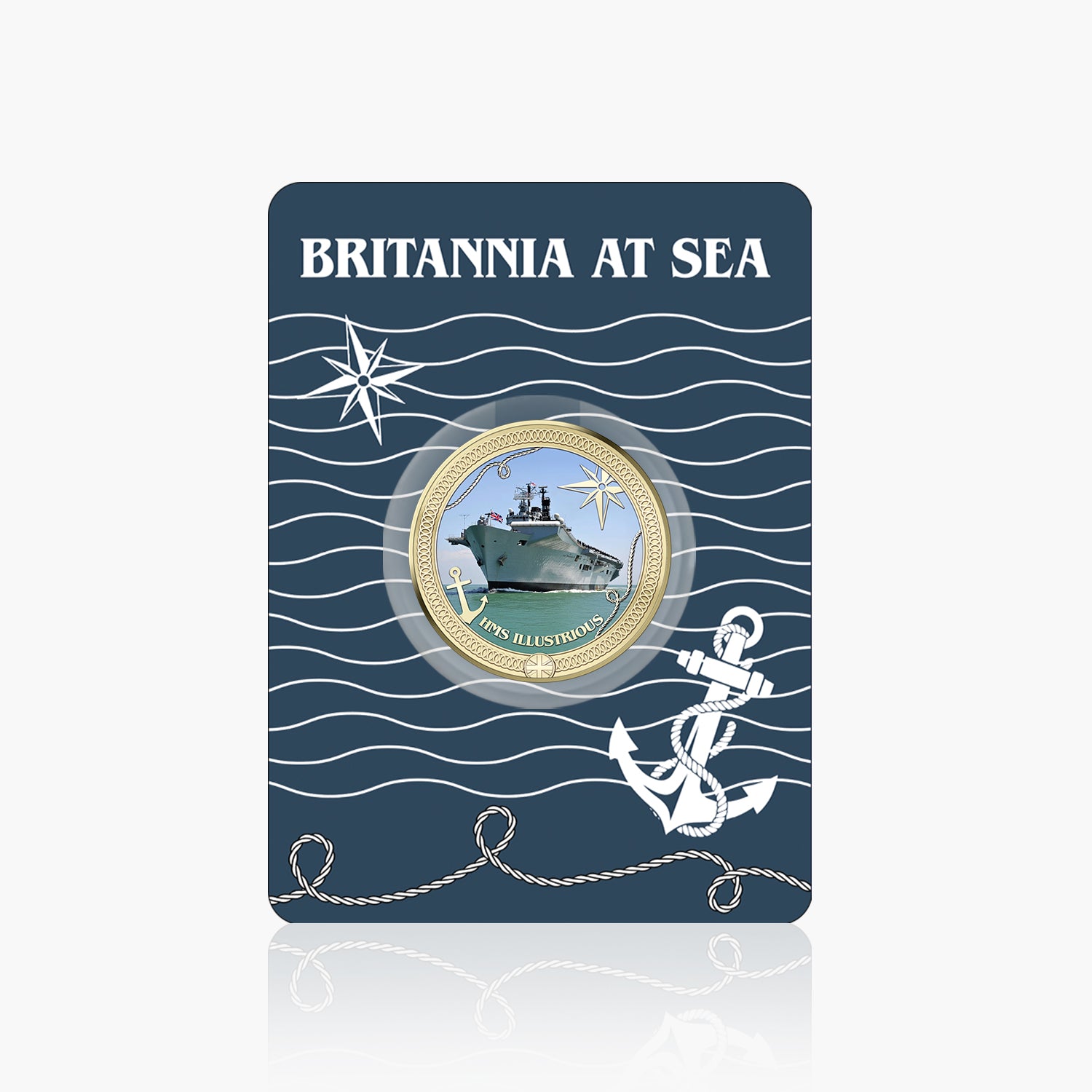 Britannia at Sea HMS Illustrious Gold Plated BU Commemorative