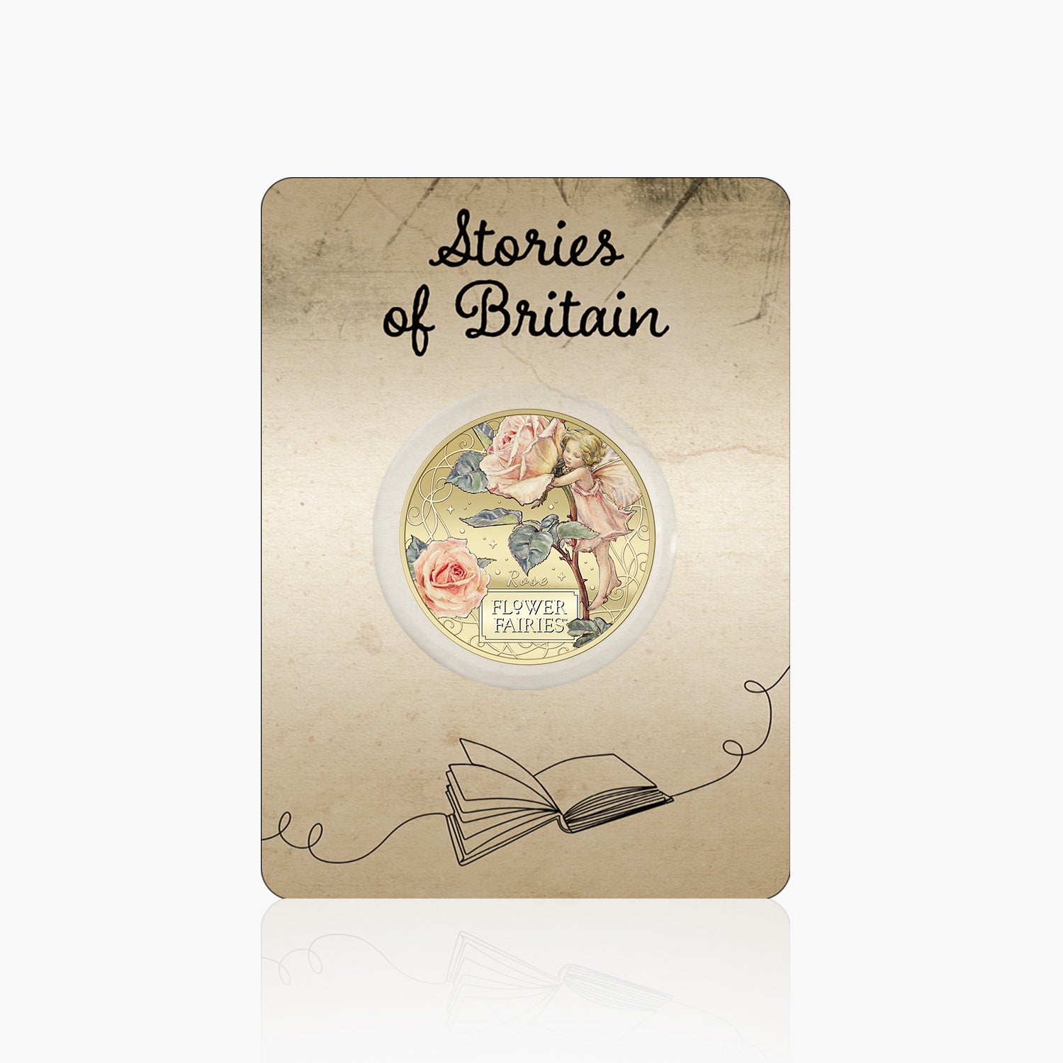 Stories of Britain Flower Fairies Rose Fairy Gold Plated BU Commemorative