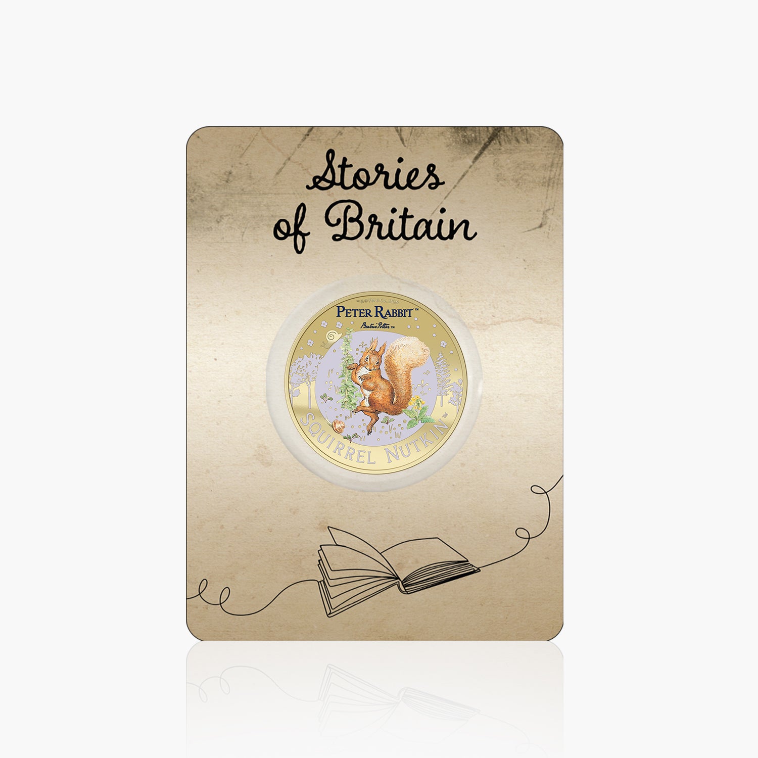 Stories of Britain Beatrix Potter Squirrel Nutkin Gold Plated BU Commemorative