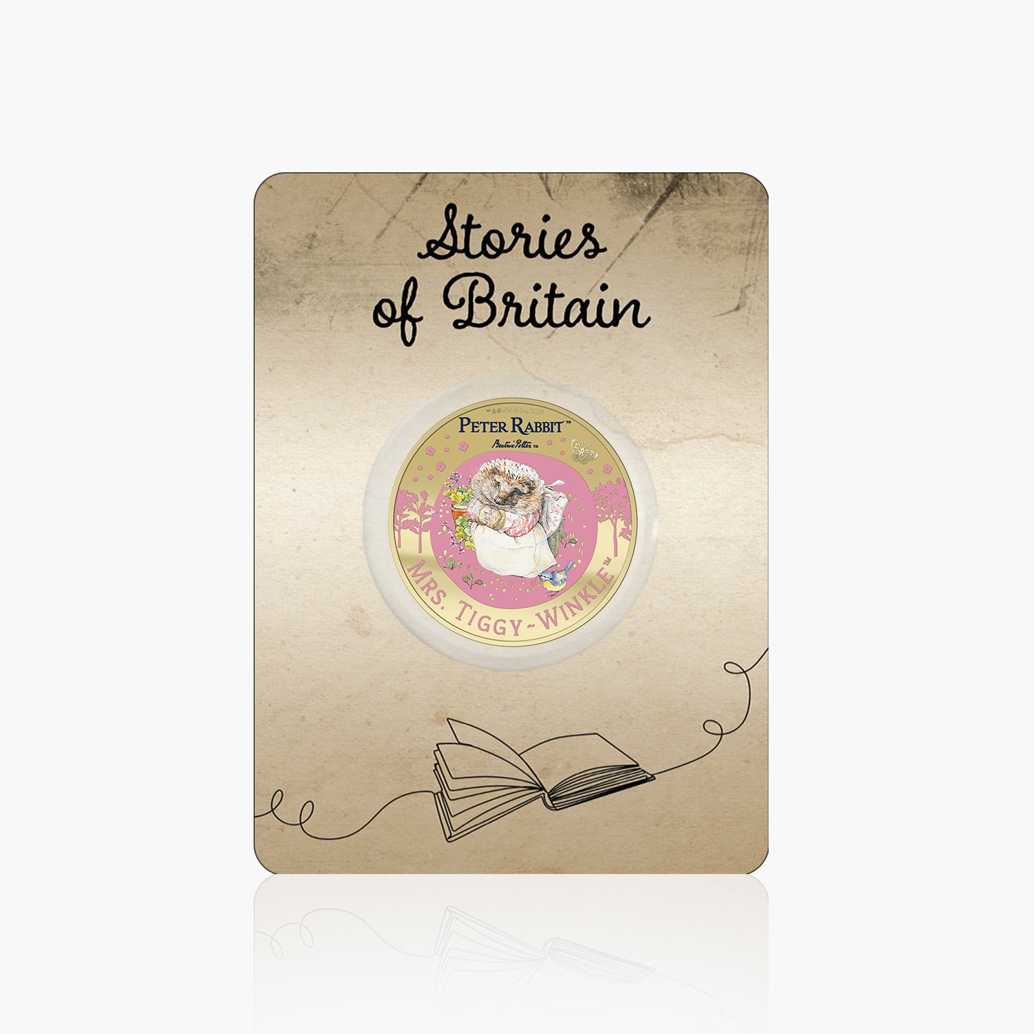 Stories of Britain Beatrix Potter Mrs Tiggy Winkle Gold Plated BU Commemorative