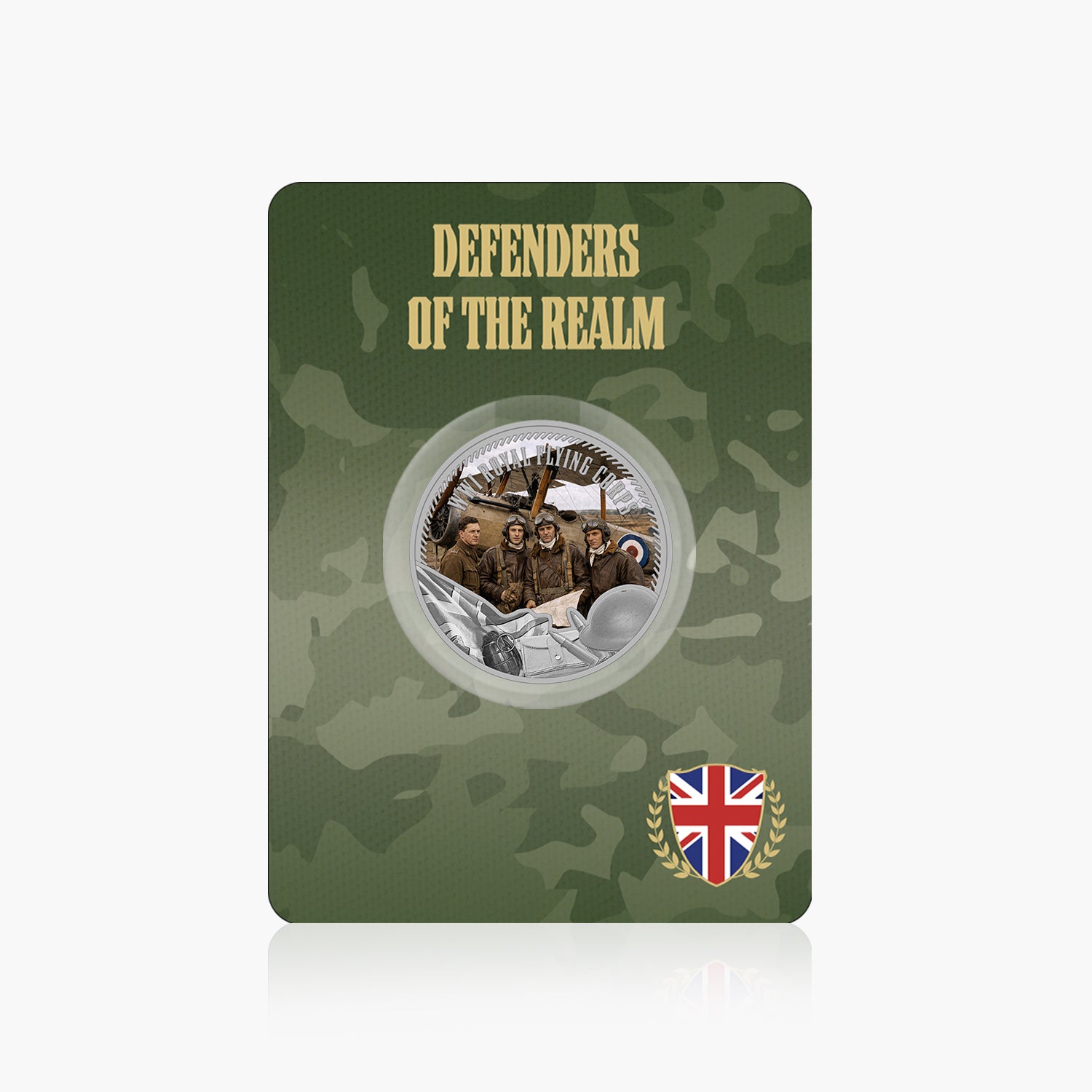 Defenders of the Realm WWI Royal Flying Corps Silver Plated BU Commemorative