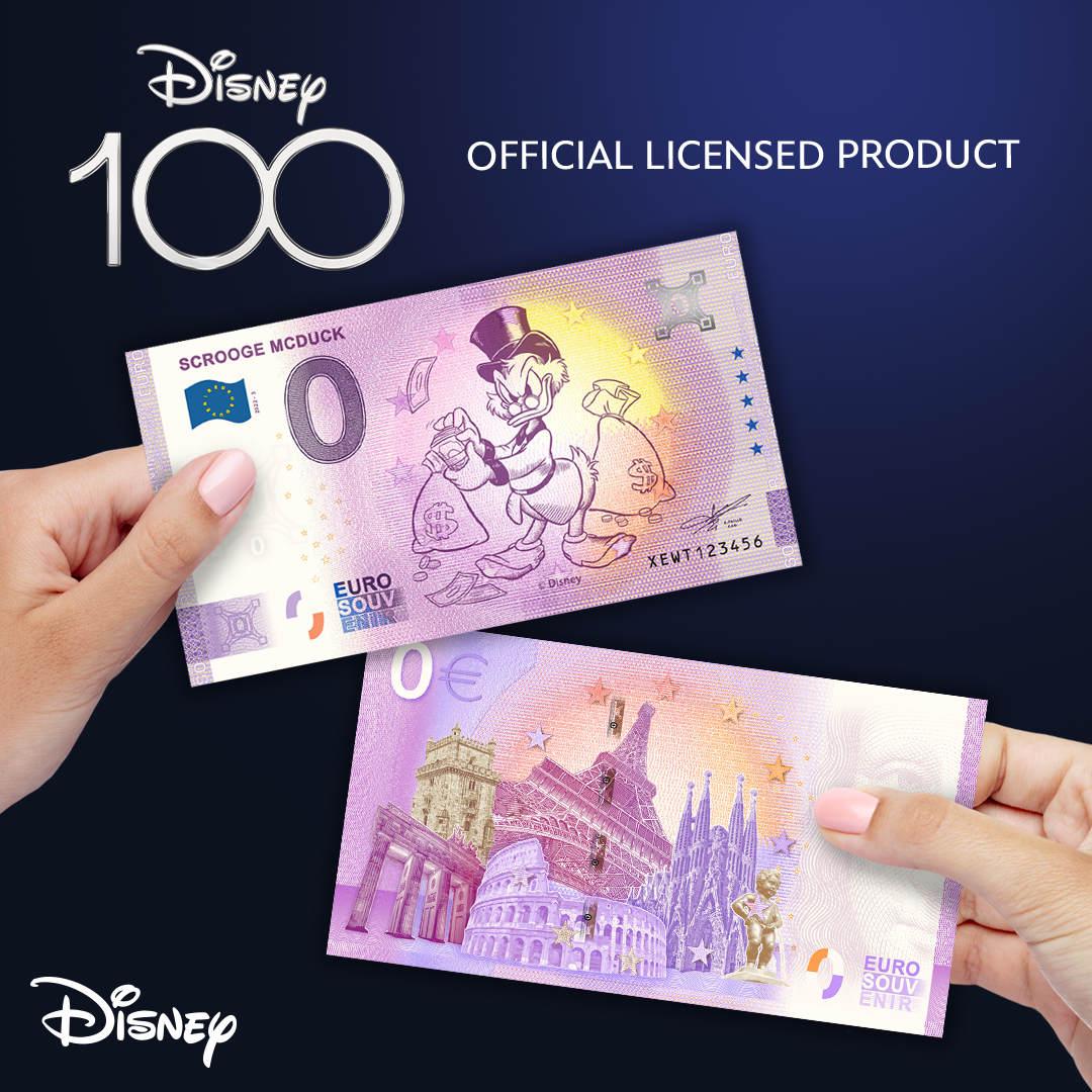 The Disney 100th Anniversary Scrooge McDuck 0 Euro Banknote