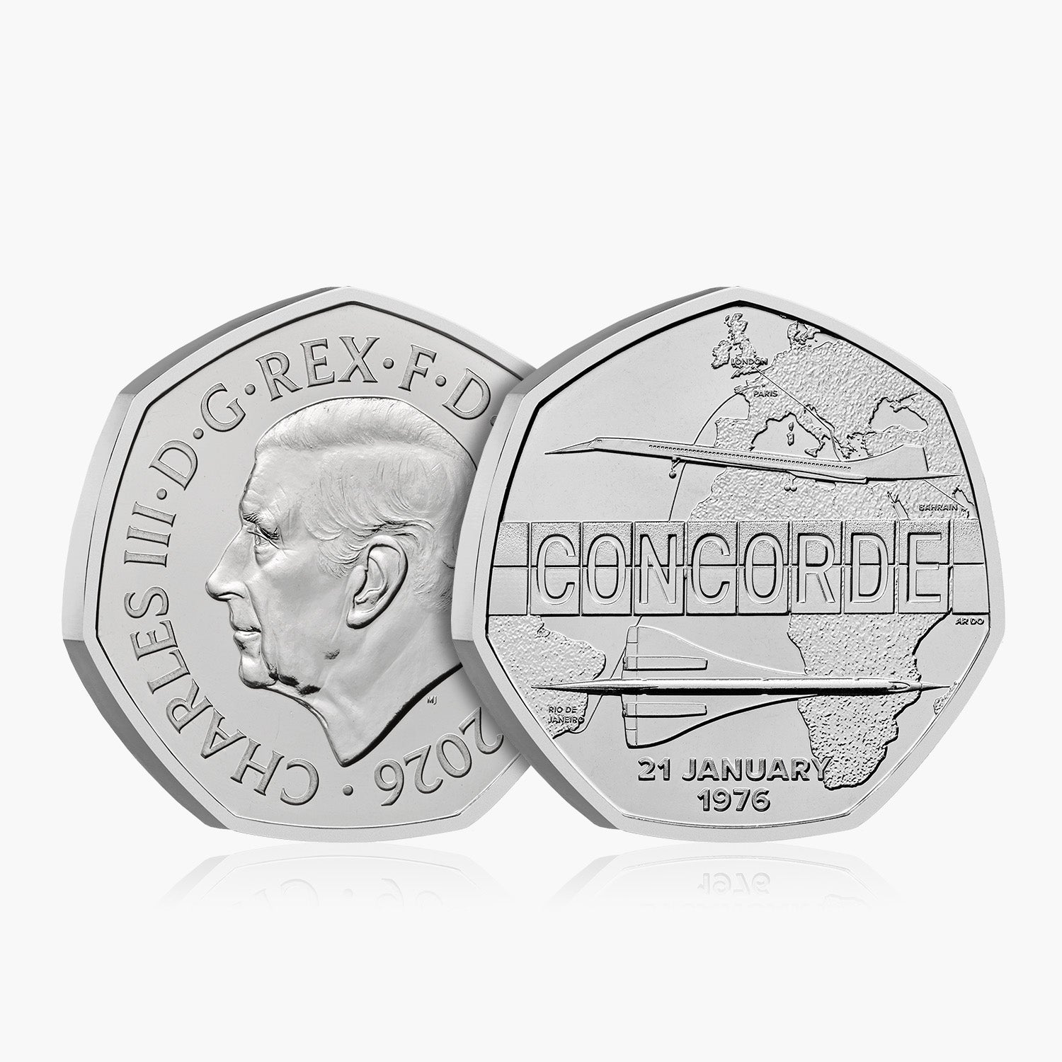 Celebrating Concorde 2026 UK 50p BU Coin