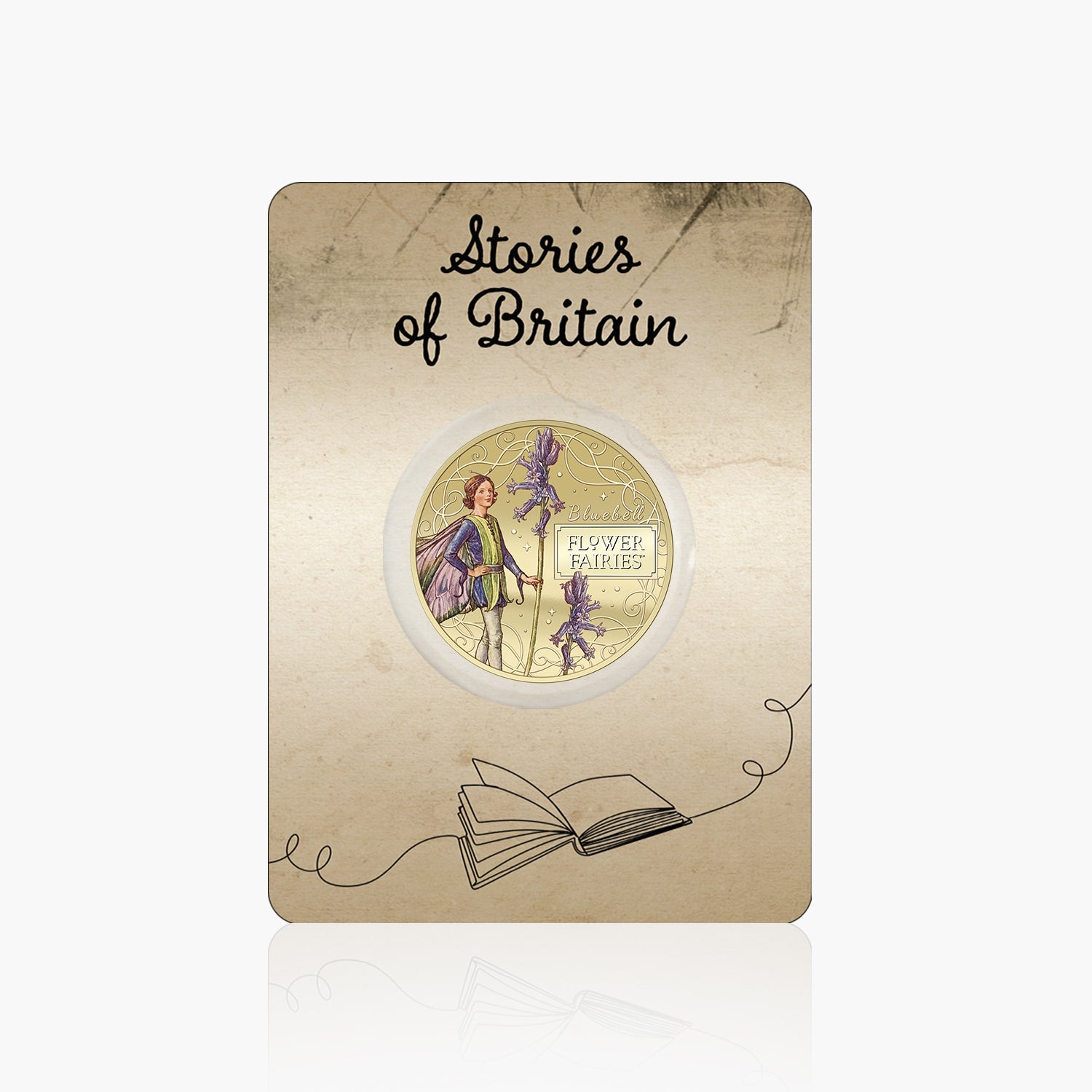 Stories of Britain Flower Fairies Bluebell Fairy Gold Plated BU Commemorative
