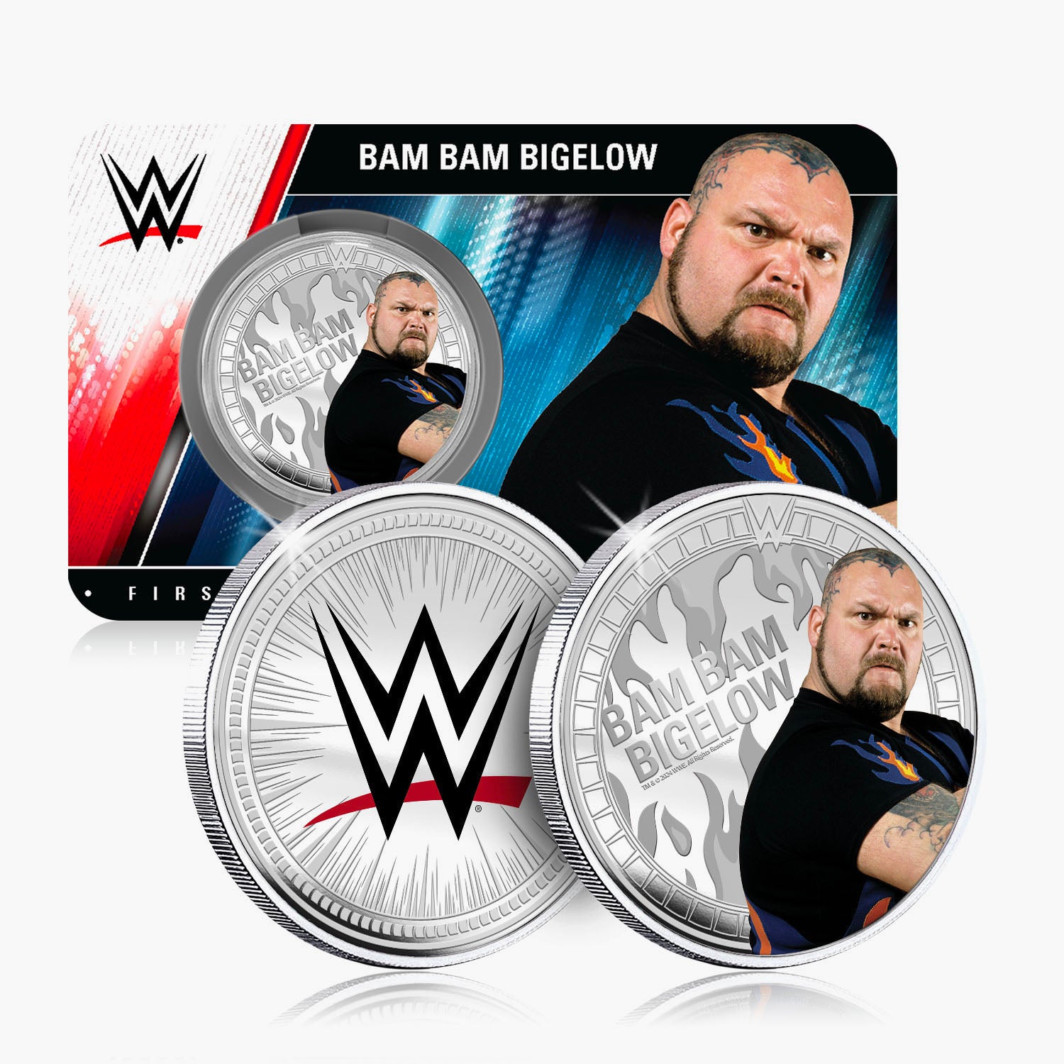 WWE Commemorative Collection - Bam Bam Bigelow - 32mm Silver Plated Commemorative