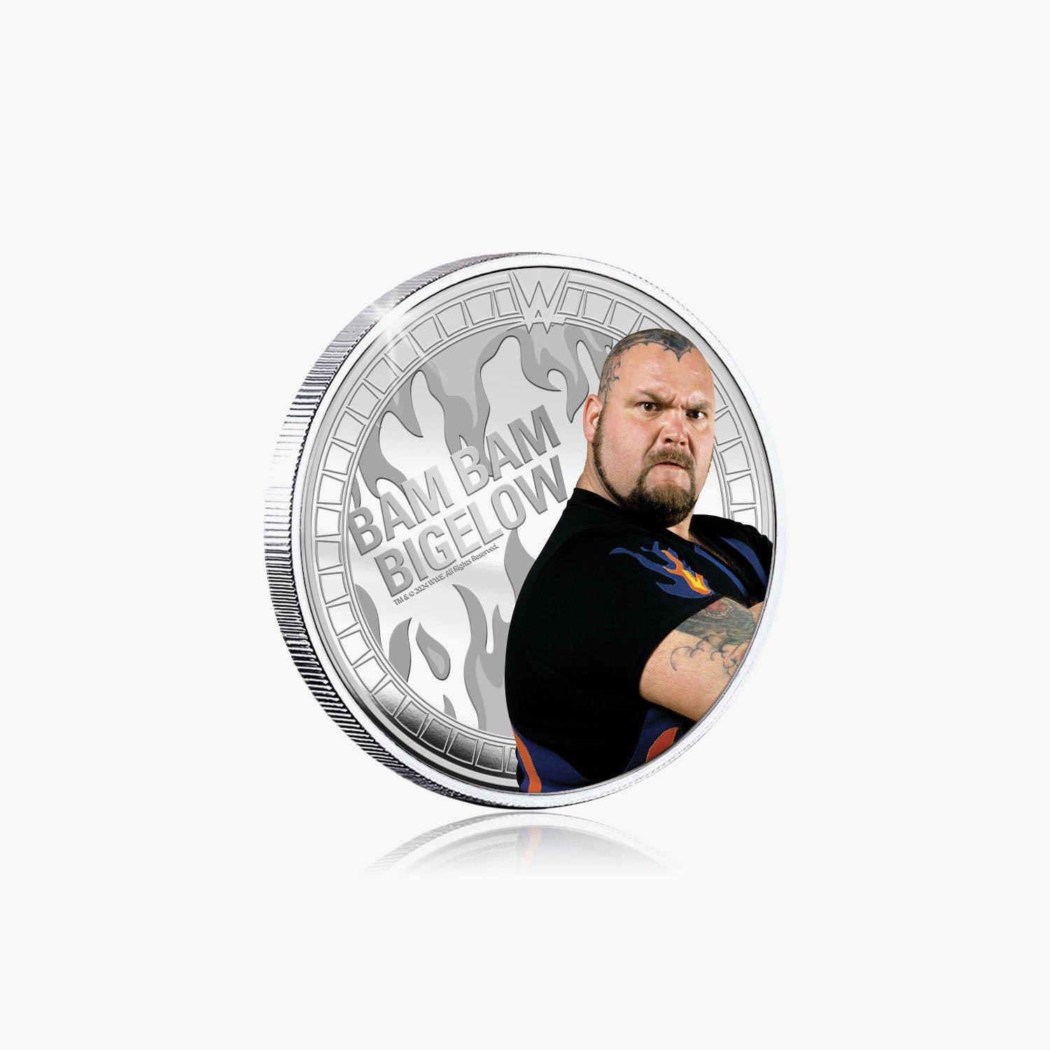 Collection commémorative WWE - Bam Bam Bigelow - Commémorative plaquée argent 32 mm