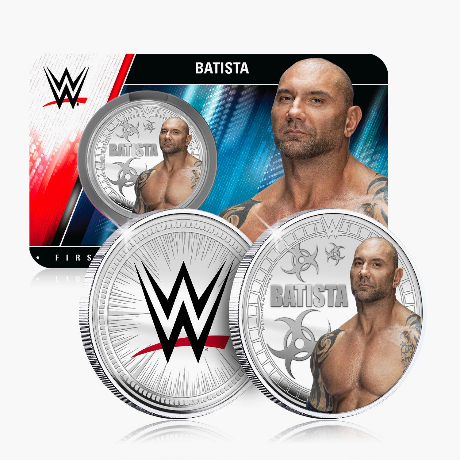 Collection commémorative WWE - Batista - Commémorative plaquée argent 32 mm