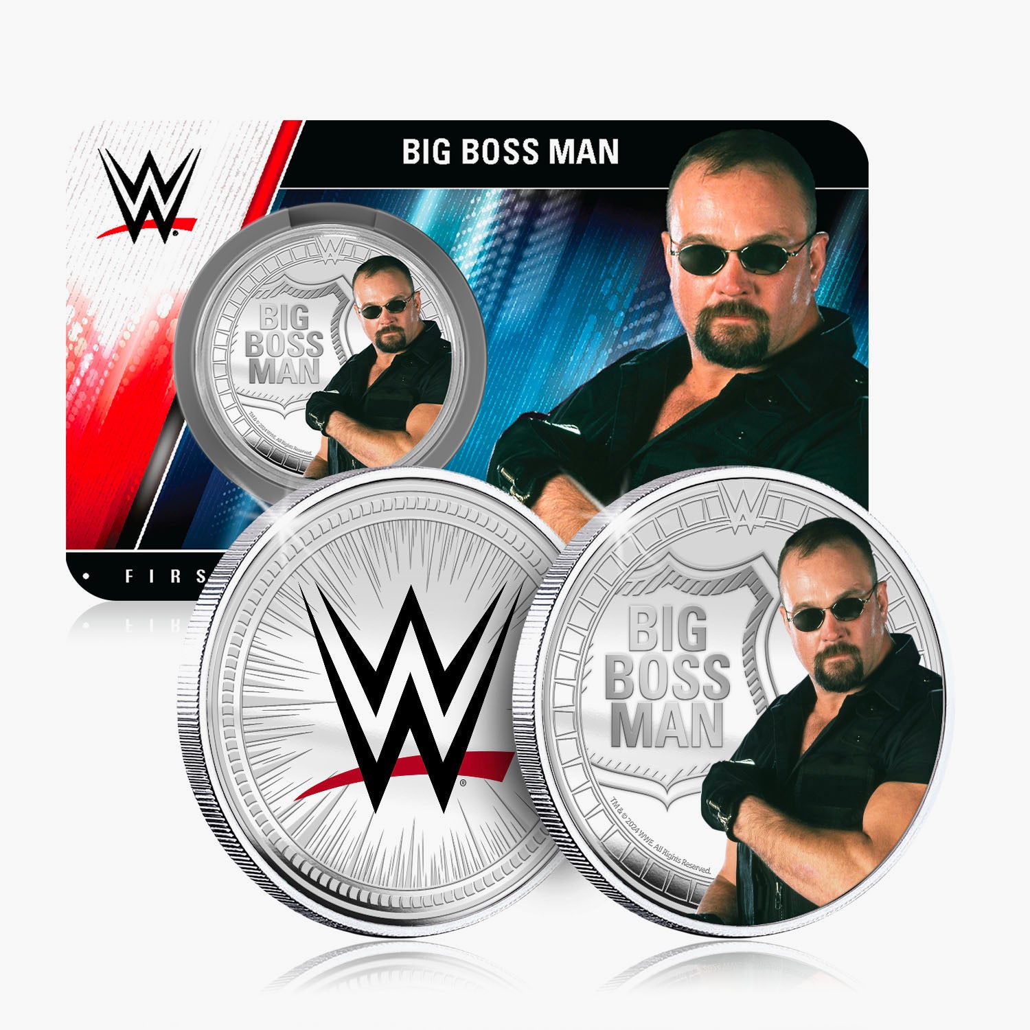 Collection commémorative WWE - Big Boss Man - Commémorative plaquée argent 32 mm