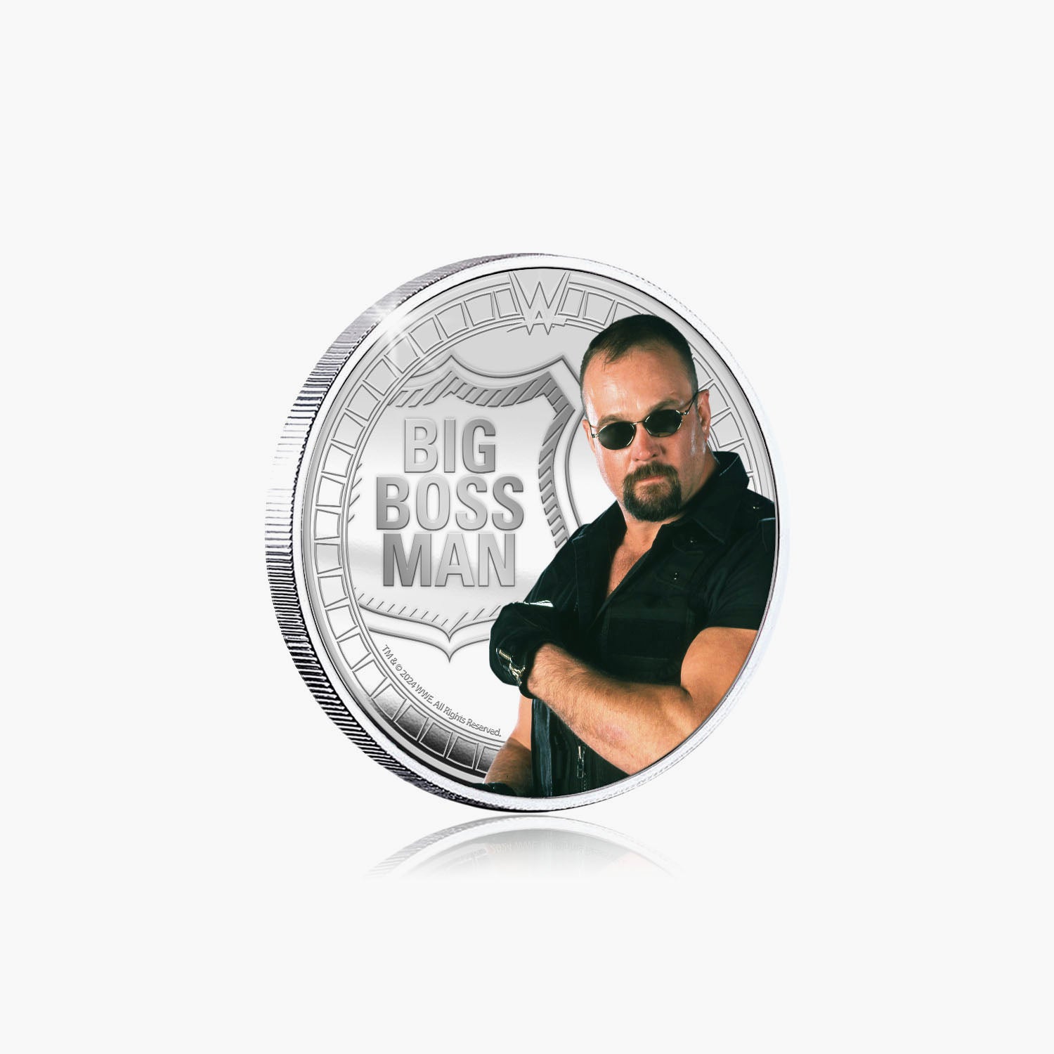 Collection commémorative WWE - Big Boss Man - Commémorative plaquée argent 32 mm