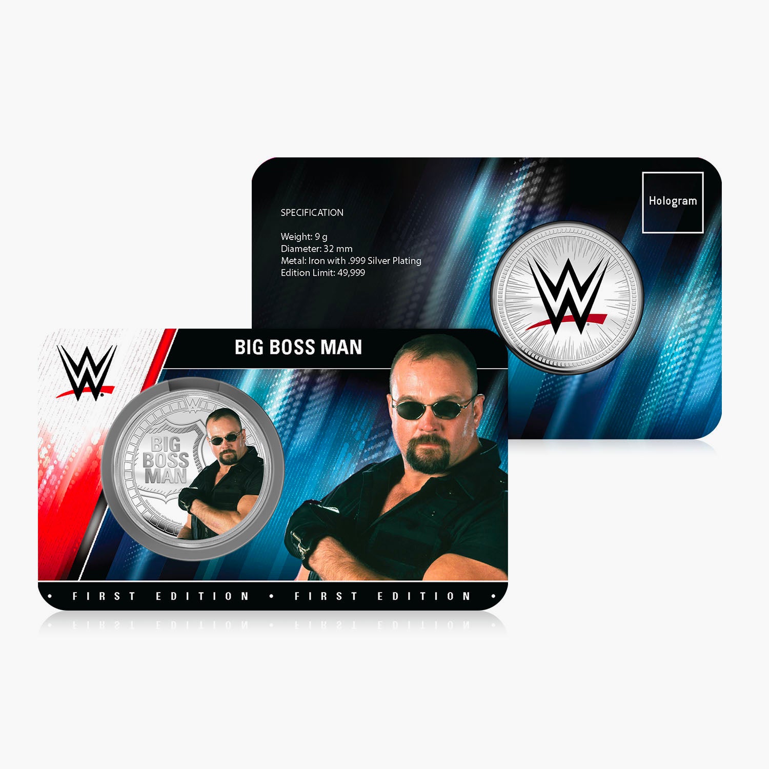 WWE Commemorative Collection - Big Boss Man - 32mm Silver Plated Commemorative