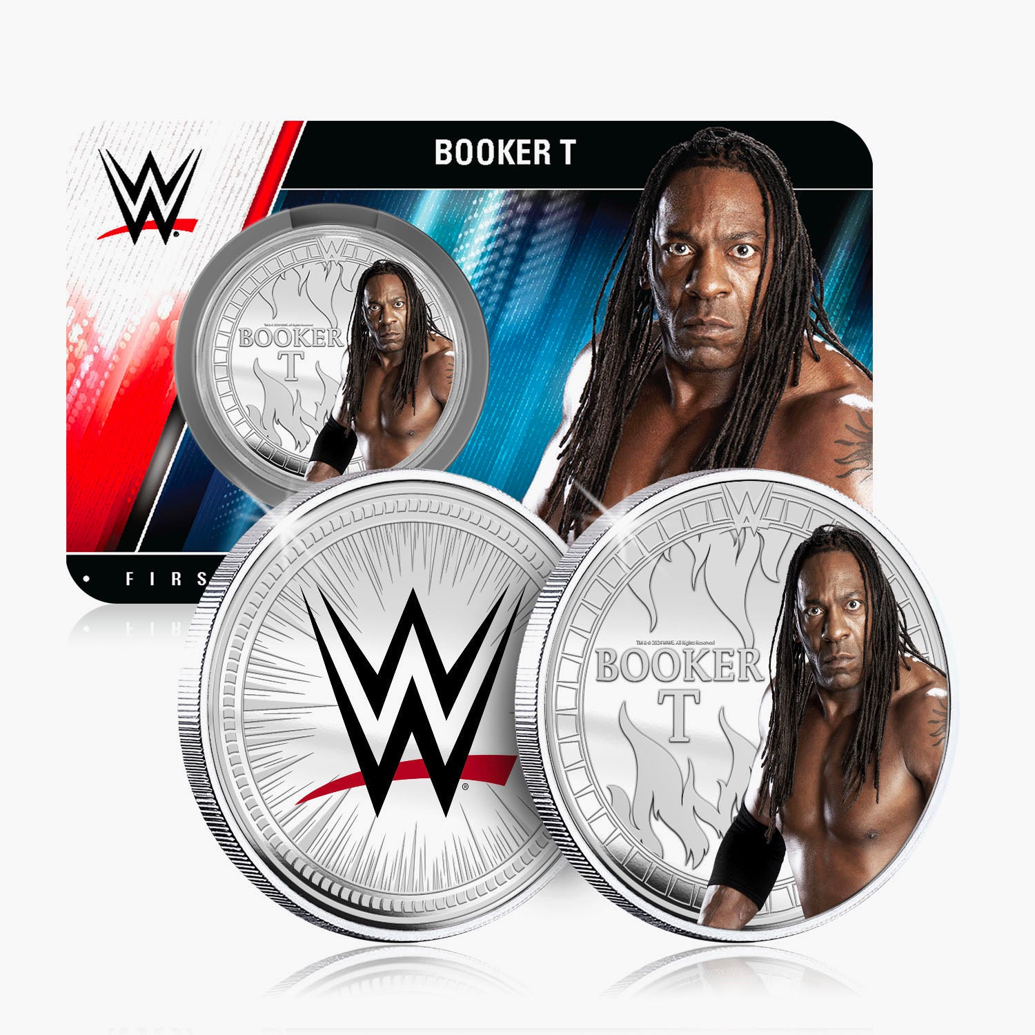 Collection commémorative WWE - Booker T - Commémorative plaquée argent 32 mm