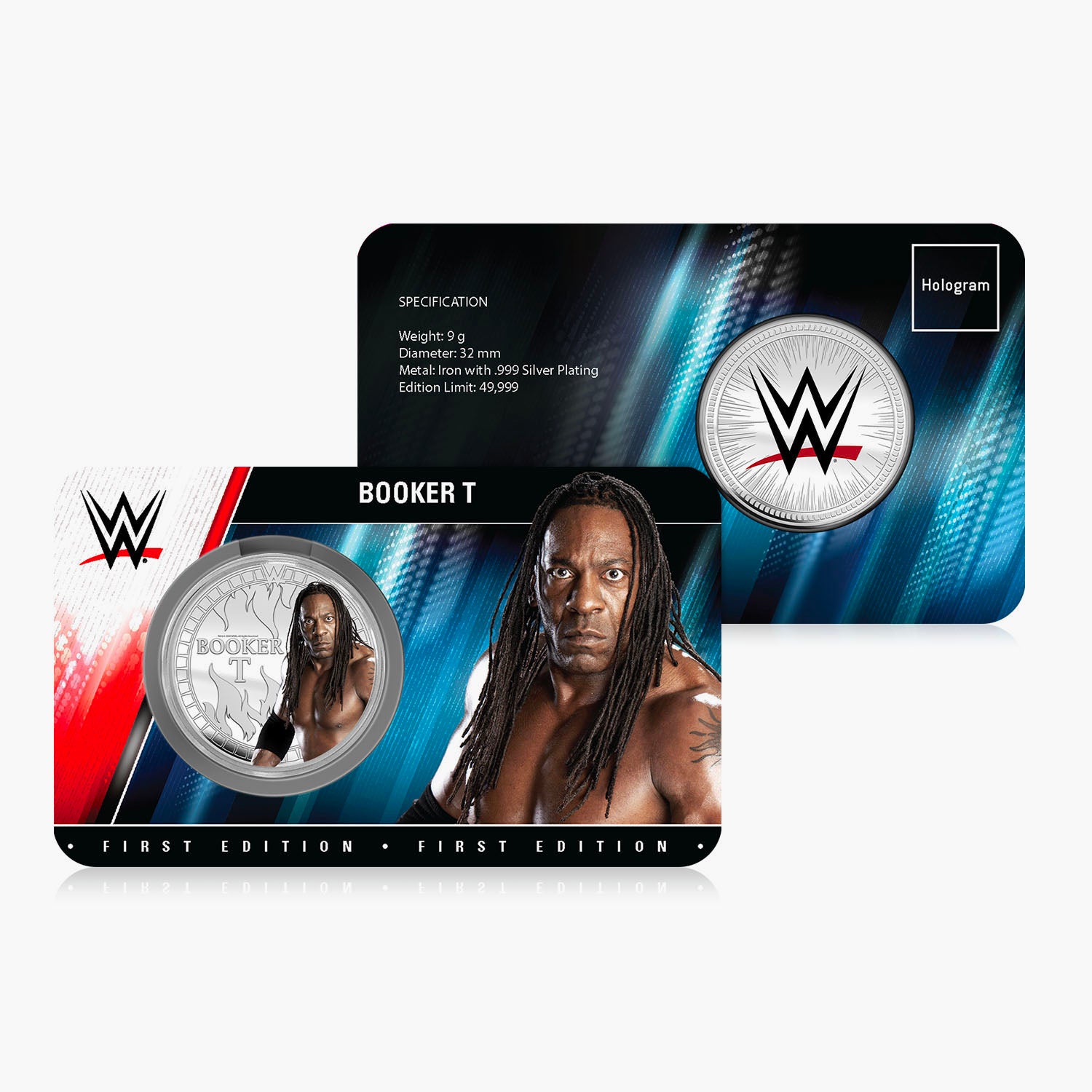 WWE Commemorative Collection - Booker T - 32mm Silver Plated Commemorative
