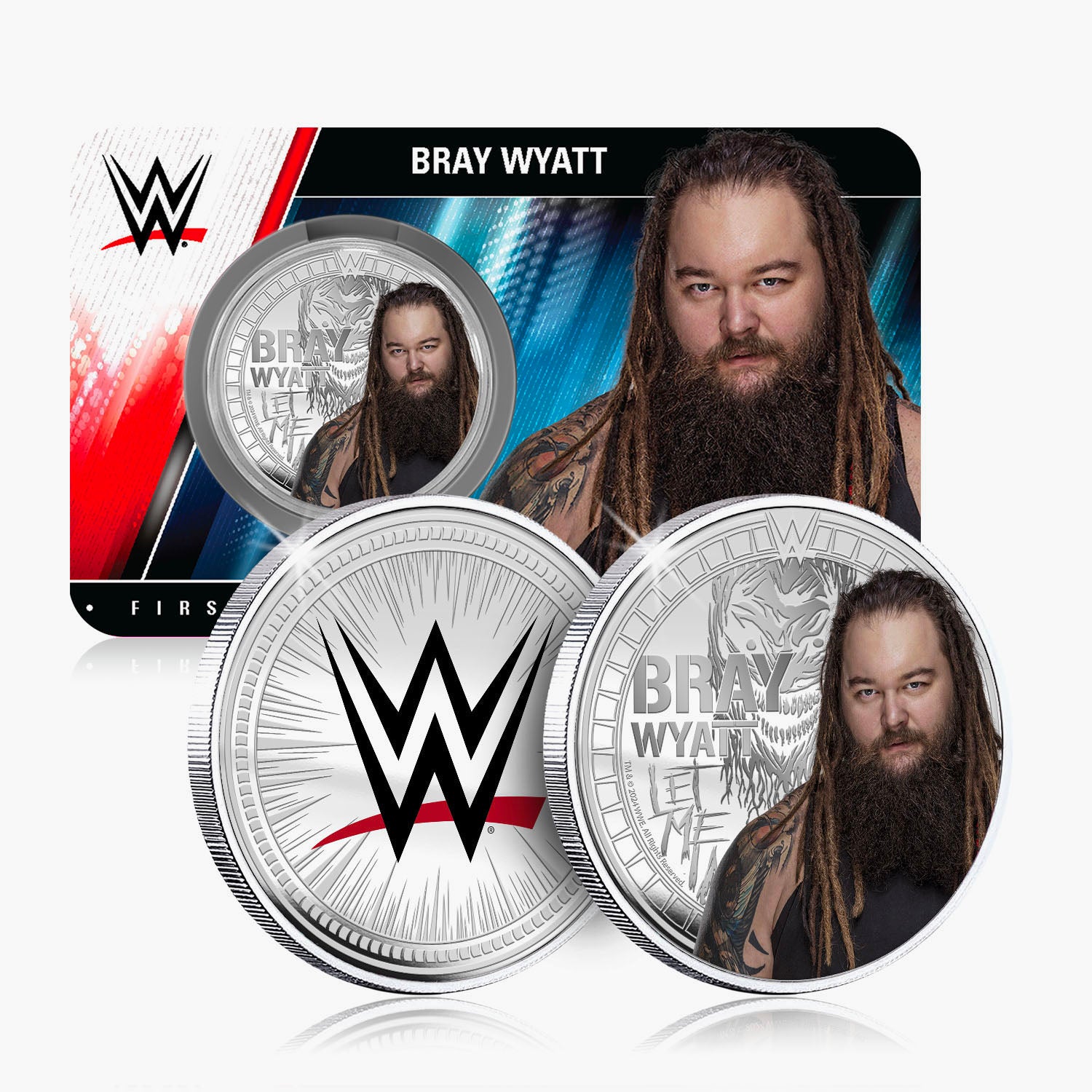 Collection commémorative WWE - Bray Wyatt - Commémorative plaquée argent 32 mm