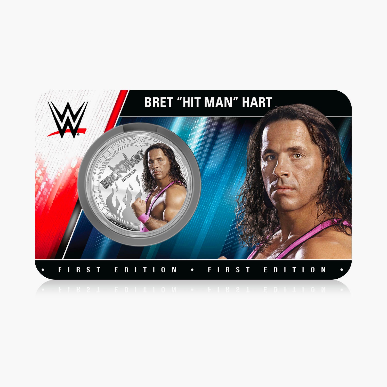 WWE Commemorative Collection - Bret Hit Man Hart - 32mm Silver Plated Commemorative