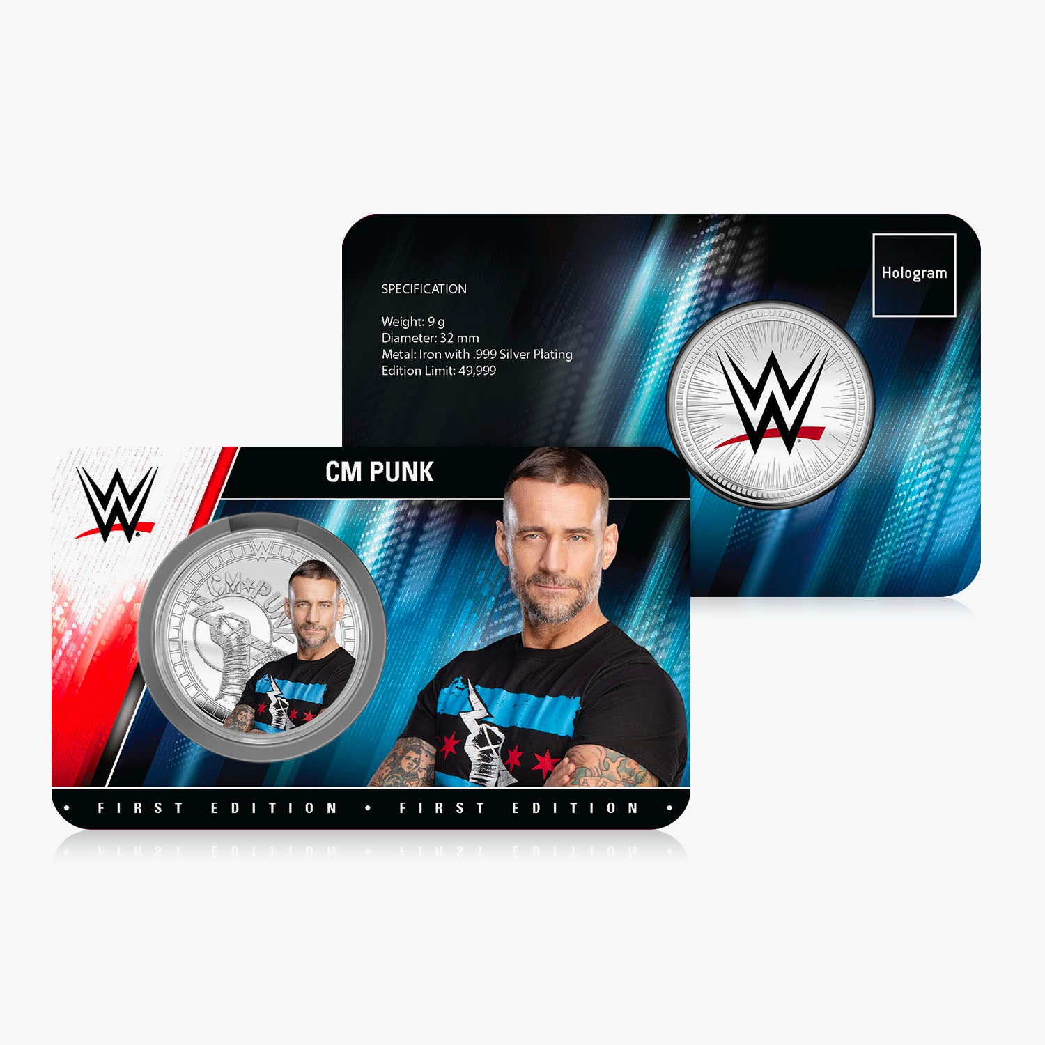 WWE Commemorative Collection - CM Punk - 32mm Silver Plated Commemorative