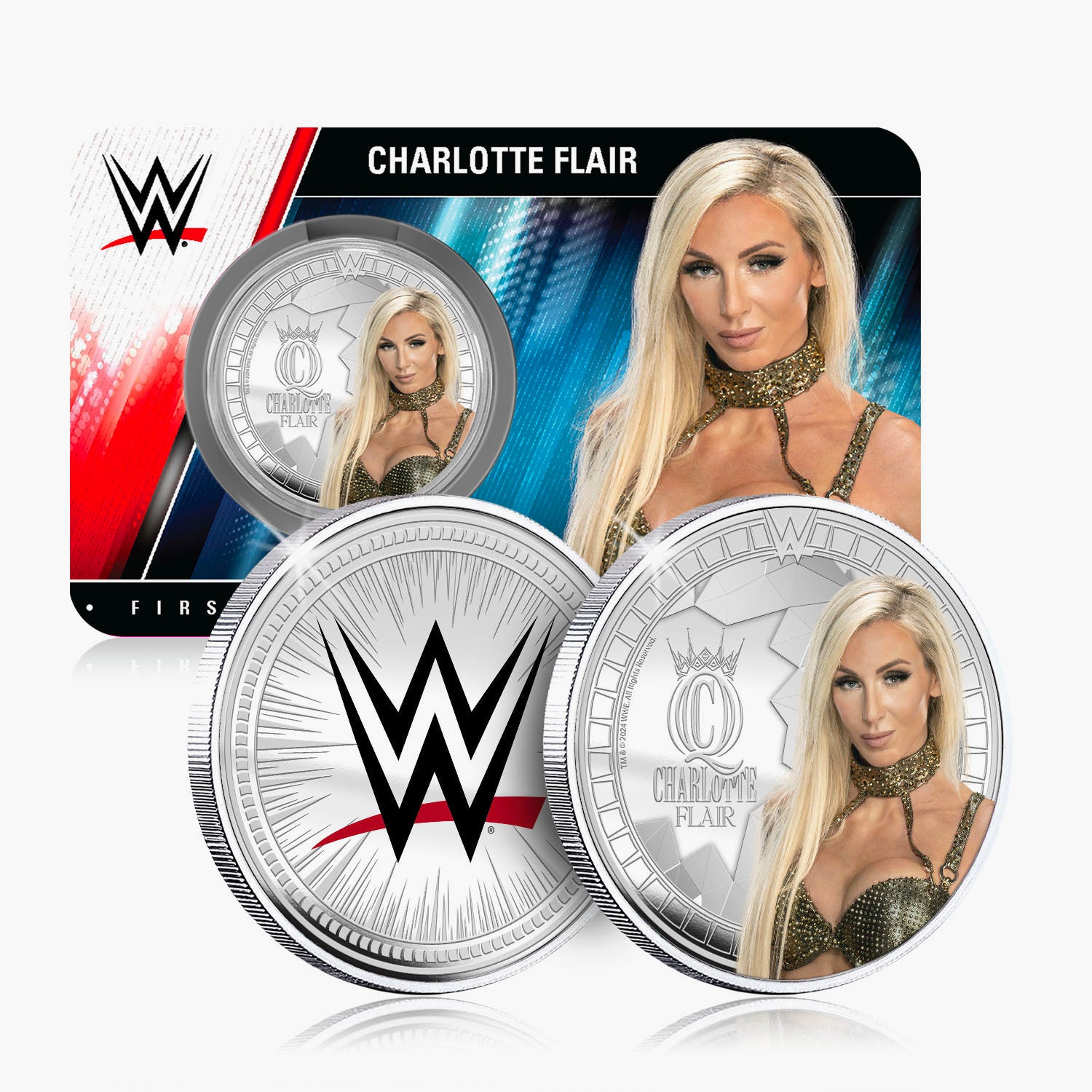 Collection commémorative WWE - Charlotte Flair - Commémorative plaquée argent 32 mm