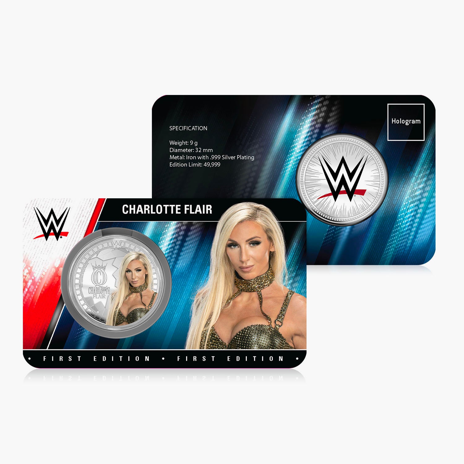 WWE Commemorative Collection - Charlotte Flair - 32mm Silver Plated Commemorative
