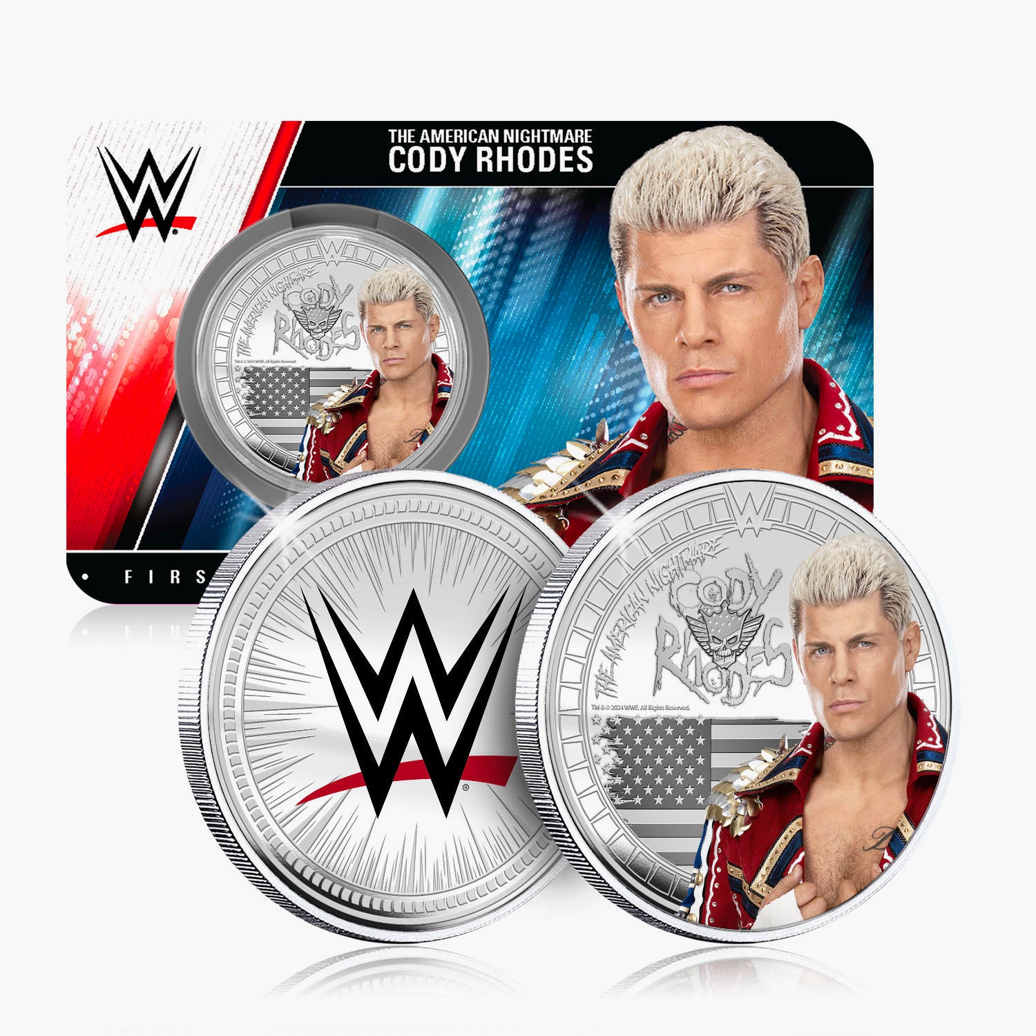 Collection commémorative WWE - Cody Rhodes - Commémorative plaquée argent 32 mm