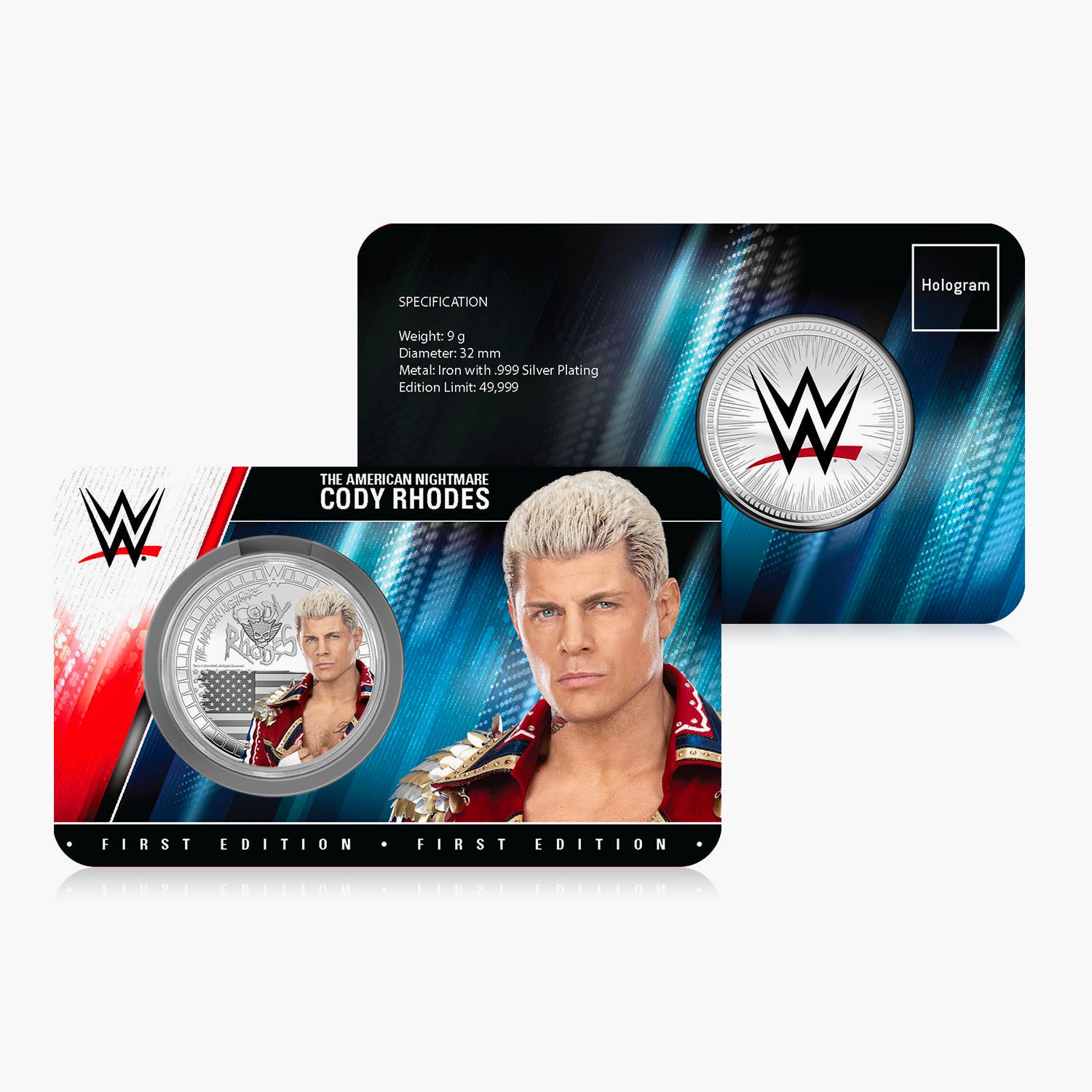 WWE Commemorative Collection - Cody Rhodes - 32mm Silver Plated Commemorative