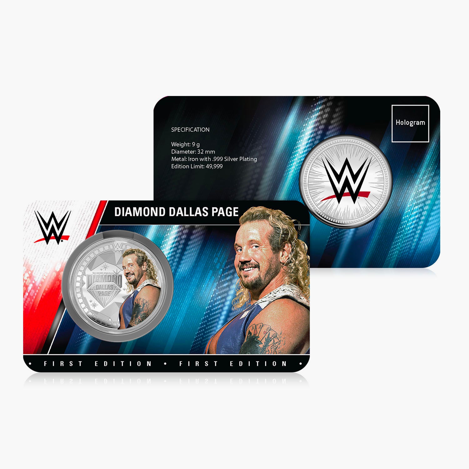 Collection commémorative WWE – Page Diamond Dallas – Commémorative plaquée argent 32 mm