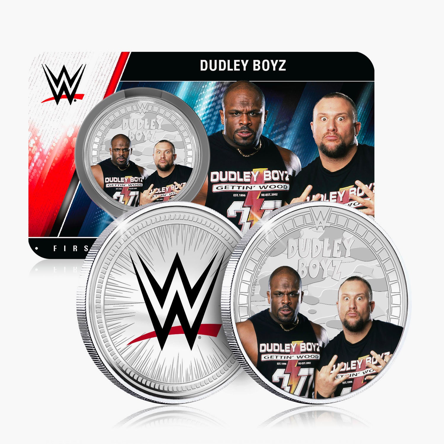 WWE Commemorative Collection - Dudley Boyz - 32mm Silver Plated Commemorative