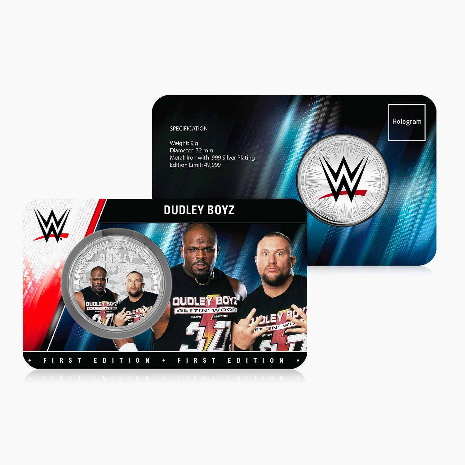 Collection commémorative WWE - Dudley Boyz - Commémorative plaquée argent 32 mm