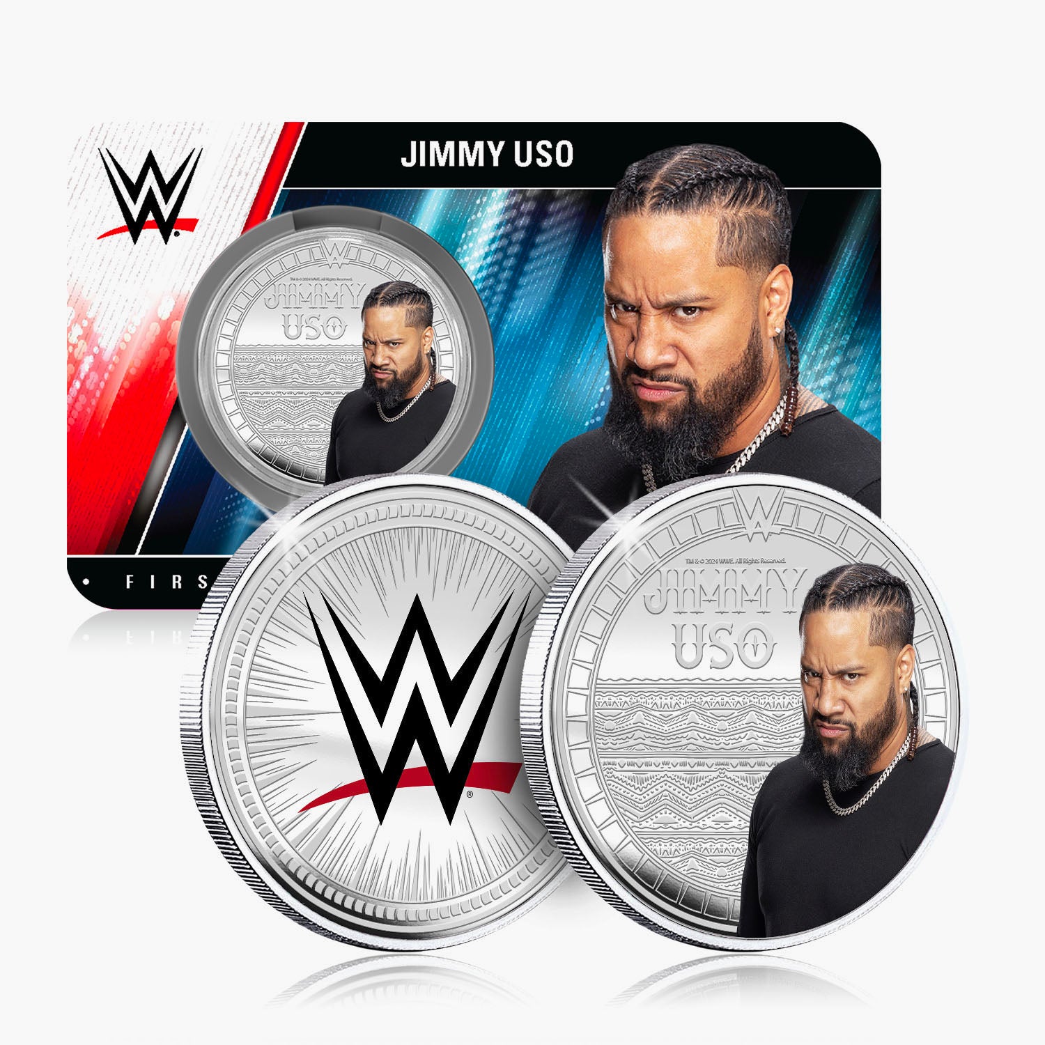 Collection commémorative WWE - Jimmy Uso - Commémorative plaquée argent 32 mm