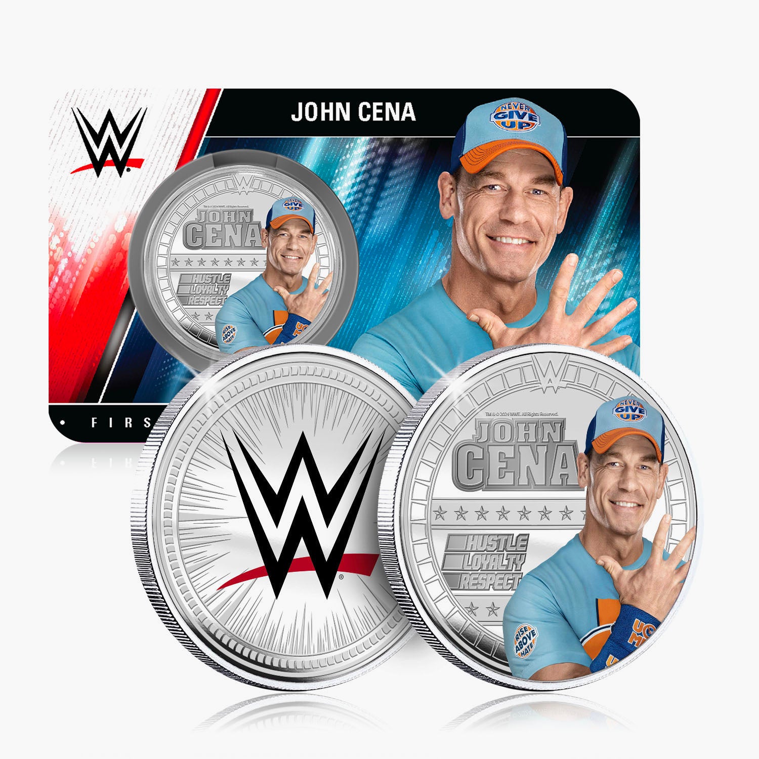 Collection commémorative WWE - John Cena - Commémorative plaquée argent 32 mm